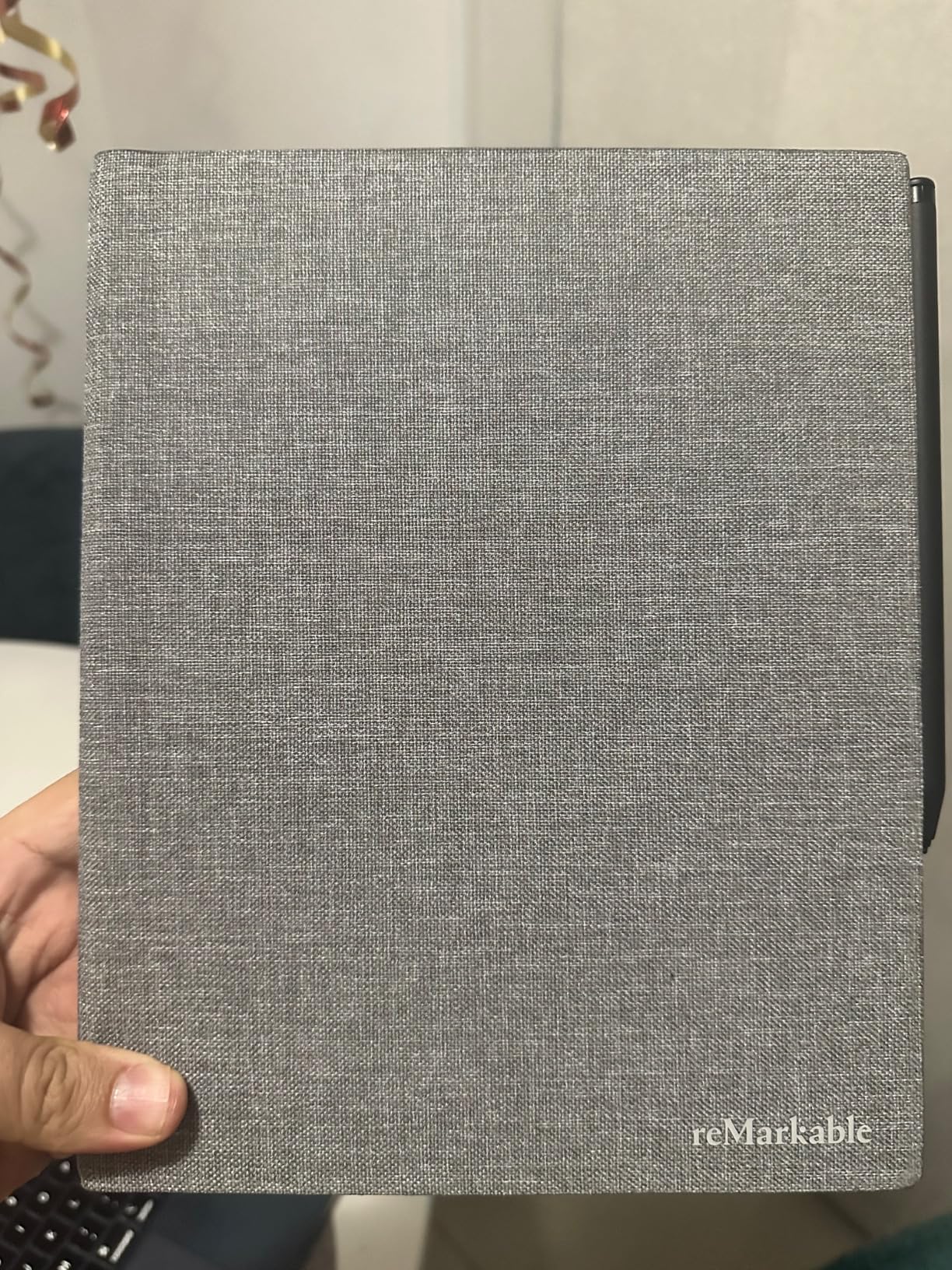 reMarkable Essentials Bundle - Gray | reMarkable 2 Paper Tablet | Includes Black and White 10.3 inch Writing Tablet, Marker Plus Pen with Eraser, Book Folio Cover in Gray Weave customer photo 1