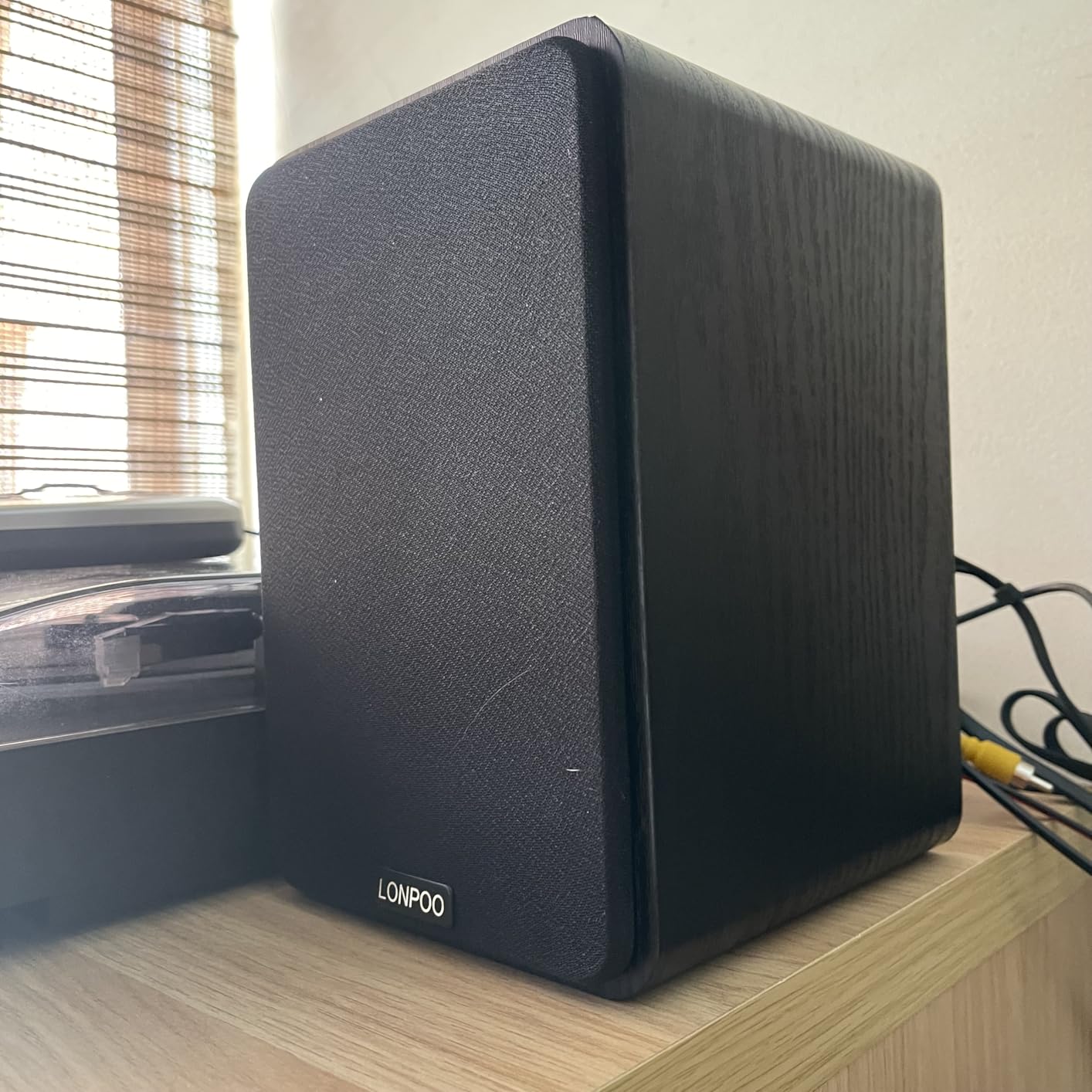 LONPOO 100W HiFi Active Bookshelf Speakers with Bluetooth, 4'' Aluminum Woofer, 12MM Wooden Cabinet, DSP-Tech, Optical/RCA/USB/AUX for TV PC Turntable (LP-42M) customer photo 2