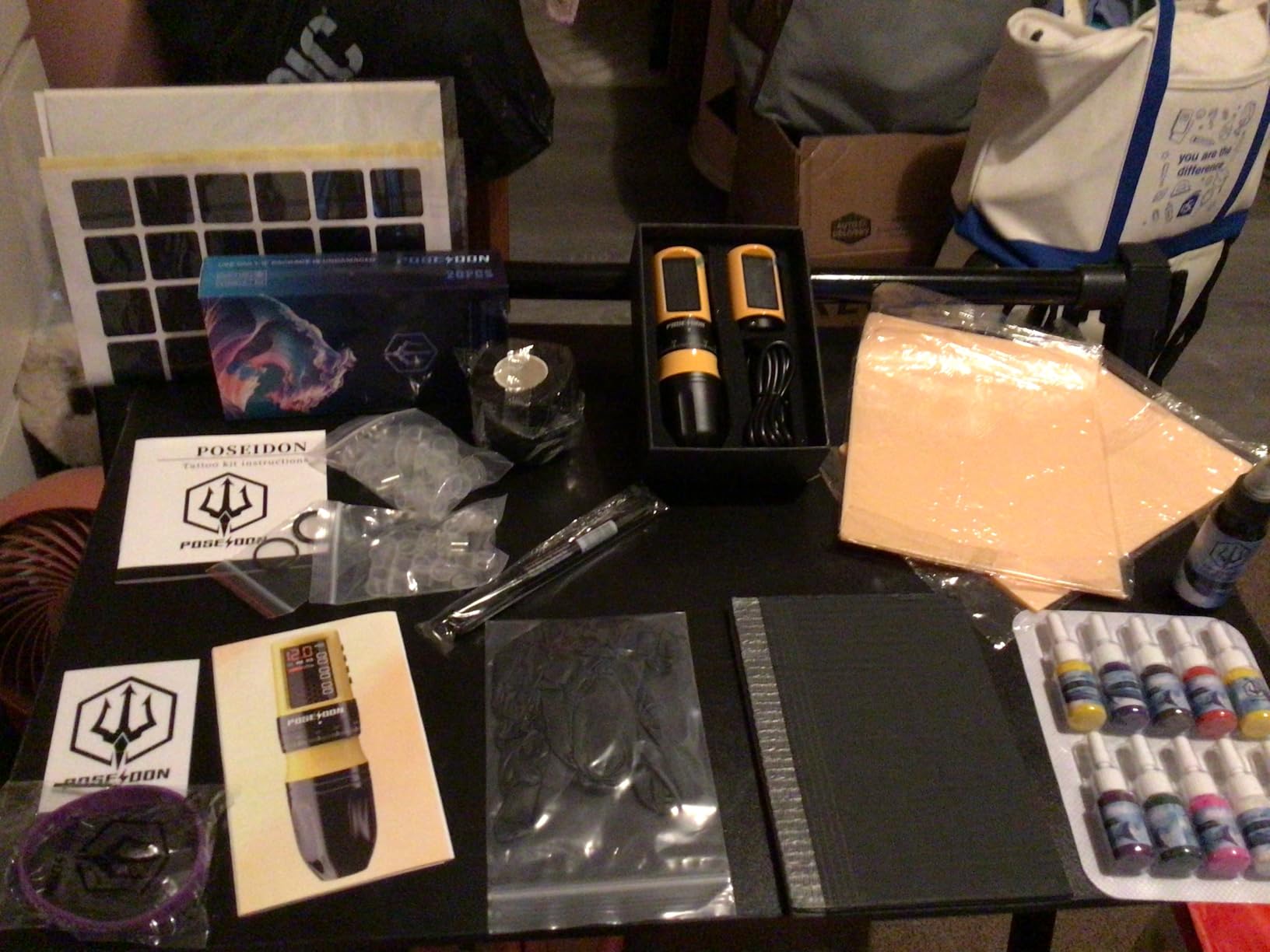 POSEIDON Tattoo Gun Kit, Wireless Tattoo Pen Kit Tattoo Kit with 2Pcs Battery and 20 Pcs Tattoo Cartridge Needles, 7 Stroke Settings, Normal/Dot Modes, LED Display, Complete Tattoo Machine Kit customer photo 2