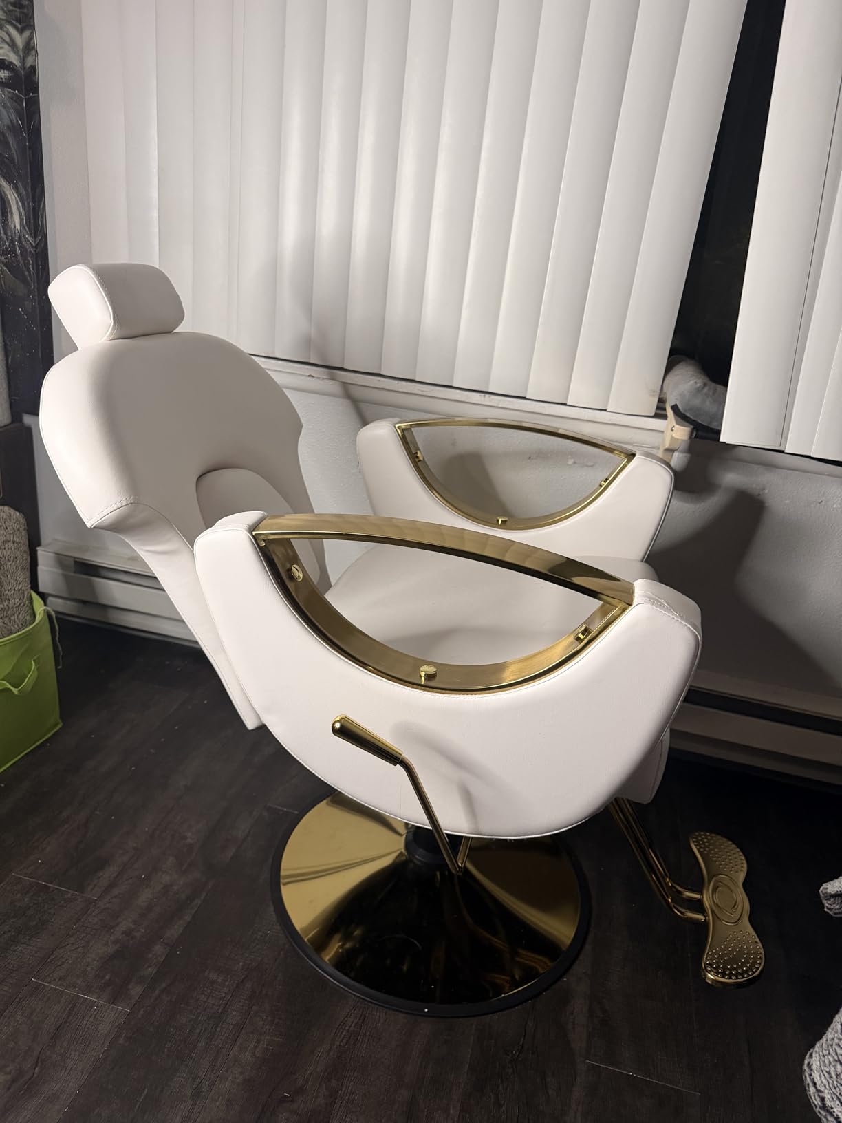 Salon Chair Reclining Barber Hair Chair for Hair Stylist with Heavy Duty Hydraulic Pump, 360 Swivel Styling Beauty Spa Tattoo Equipment for Home Barbershop, Black Gold customer photo 2