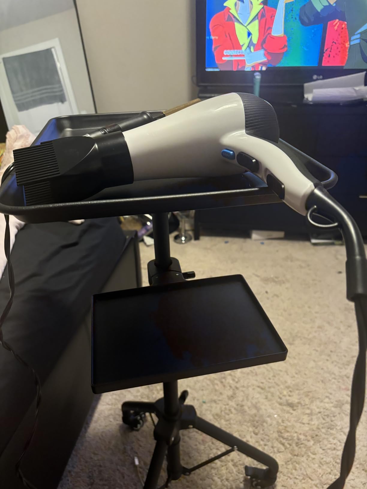 Salon Tray Cart on Wheels, Tattoo Tray with Storage Platform, Adjustable Height Service Rolling Tray, Storage Tray Trolley for Beauty Clinic Spa, Rolling Tray Cart customer photo 2