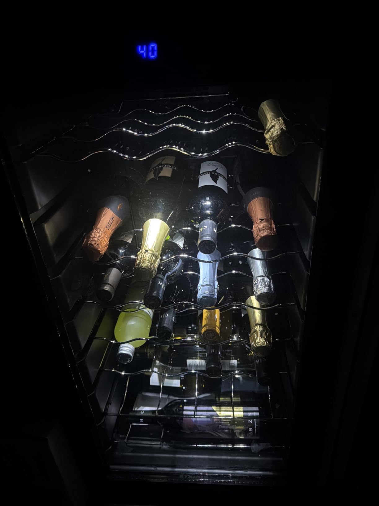 24 Bottle Mini Fridge, Small Freestanding Wine Cooler Refrigerator for Red and White with 40-66F Digital Temperature Control Glass Door customer photo 2