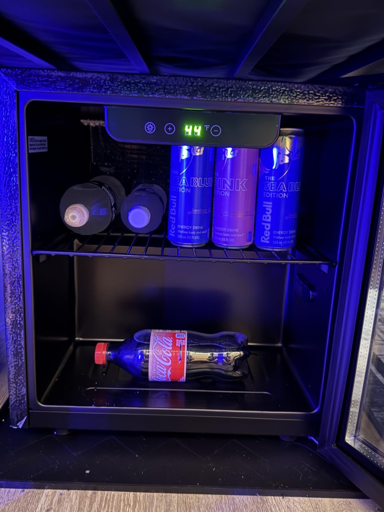 Wine Cooler Refrigerator - 45 Bottle Mini Wine Fridge with Glass Door for Beer Soda Water Drink, Small Wine Cellar Beverage Refrigerator for Bedroom Office Home Bar Dorm, 4.5 Cu.Ft (Black) customer photo 1
