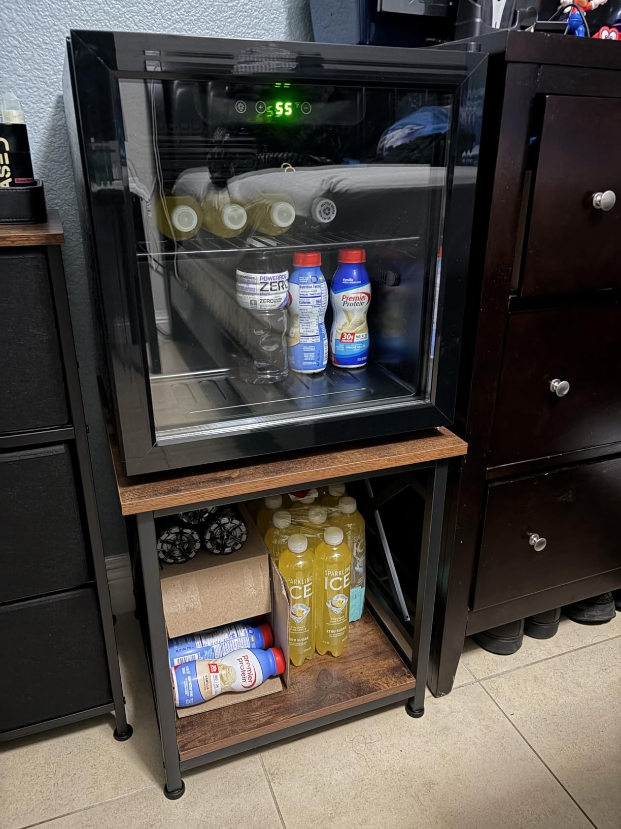 Wine Cooler Refrigerator - 45 Bottle Mini Wine Fridge with Glass Door for Beer Soda Water Drink, Small Wine Cellar Beverage Refrigerator for Bedroom Office Home Bar Dorm, 4.5 Cu.Ft (Black) customer photo 2