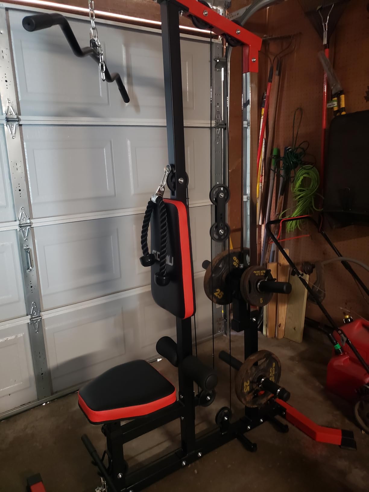 LS01 LAT Pulldown Machine, LAT Row Cable Machine with AB Crunch, LAT Tower with Cable Row Attachments, 3 in 1 Pulley Stations for Home Gym customer photo 1