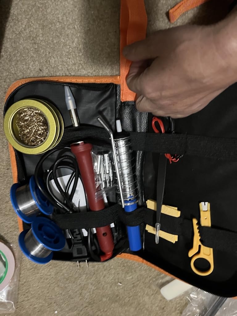34piece Stained Glass kit, Stained Glass Grinder, with Automatic Water Filling Function Glass Grinder for Stained Glass, 5/8 Grinding Drill bit, Equip with Glass Cutting Kit Soldering Kit customer photo 1