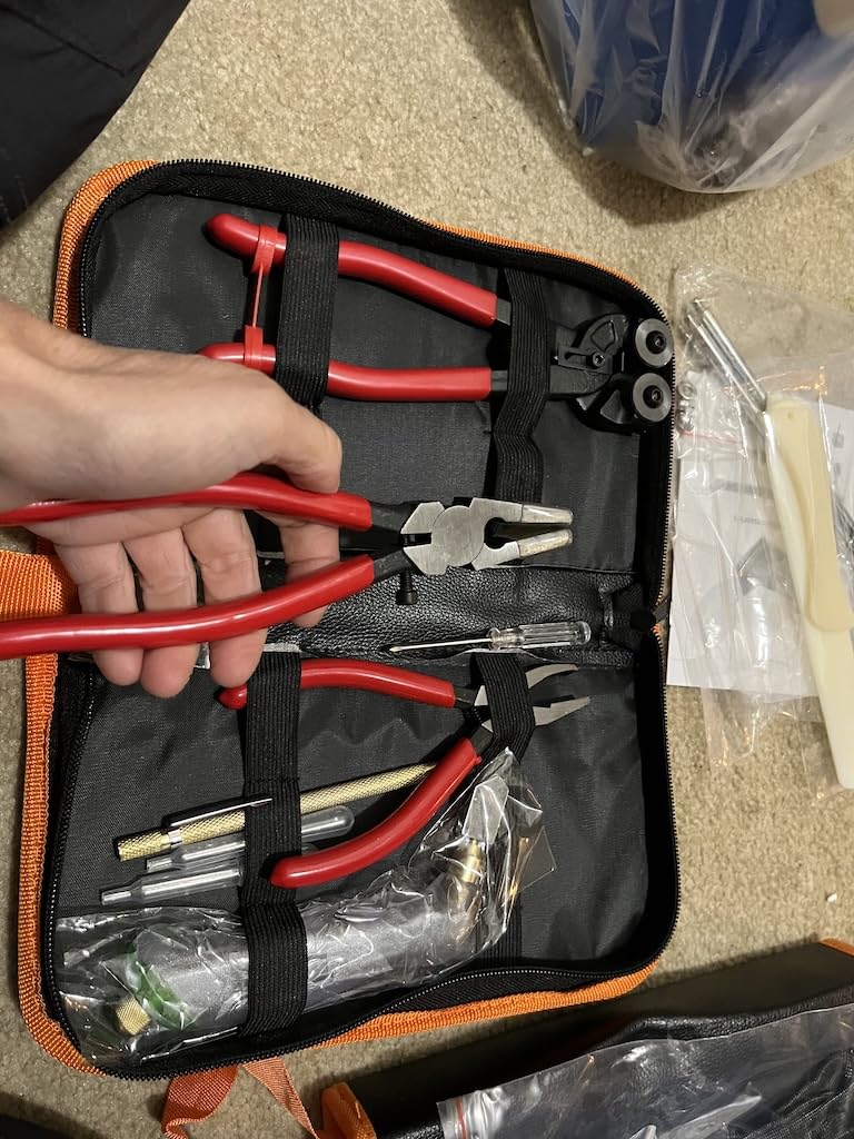 34piece Stained Glass kit, Stained Glass Grinder, with Automatic Water Filling Function Glass Grinder for Stained Glass, 5/8 Grinding Drill bit, Equip with Glass Cutting Kit Soldering Kit customer photo 2