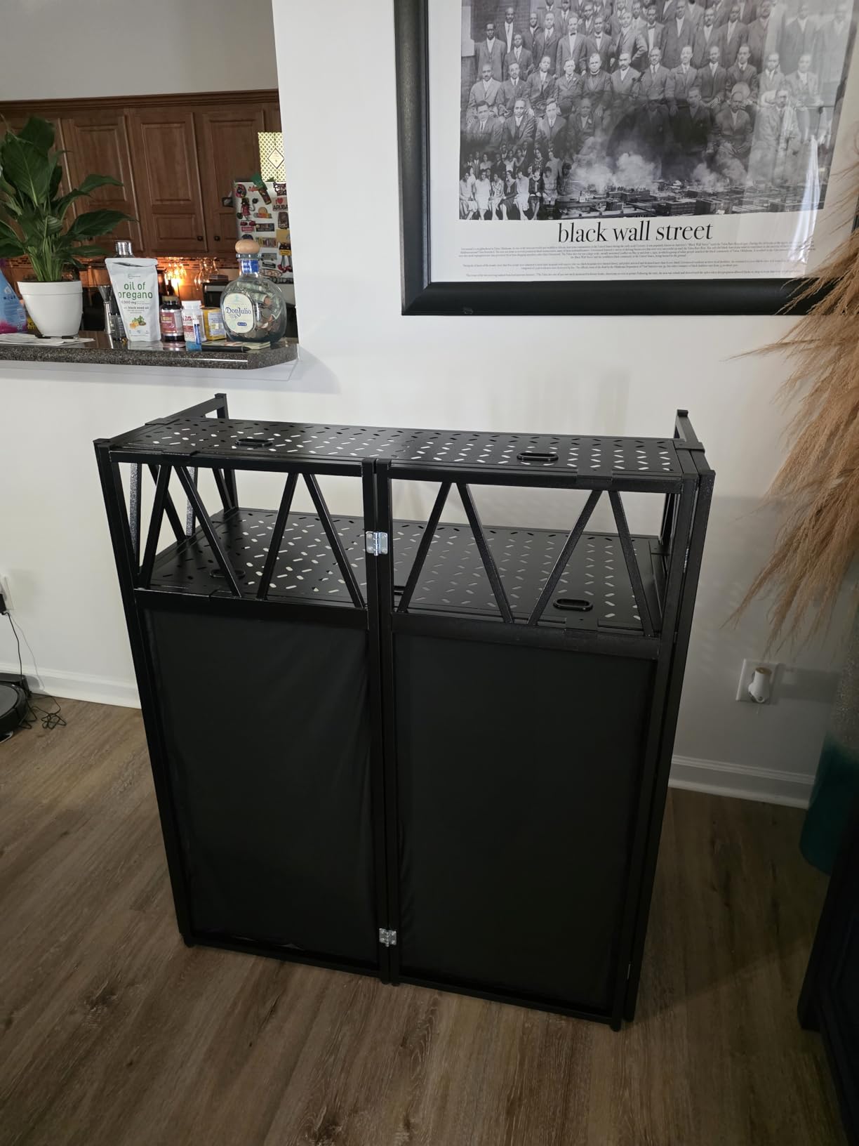 DJ Table Stand Portable booth Double Deck, Foldable DJ Stand, Heavy-Duty Adjustable Height DJ Facade Booth, Easy to Assemble, Stylish, Convenient to Store and Transport customer photo 1