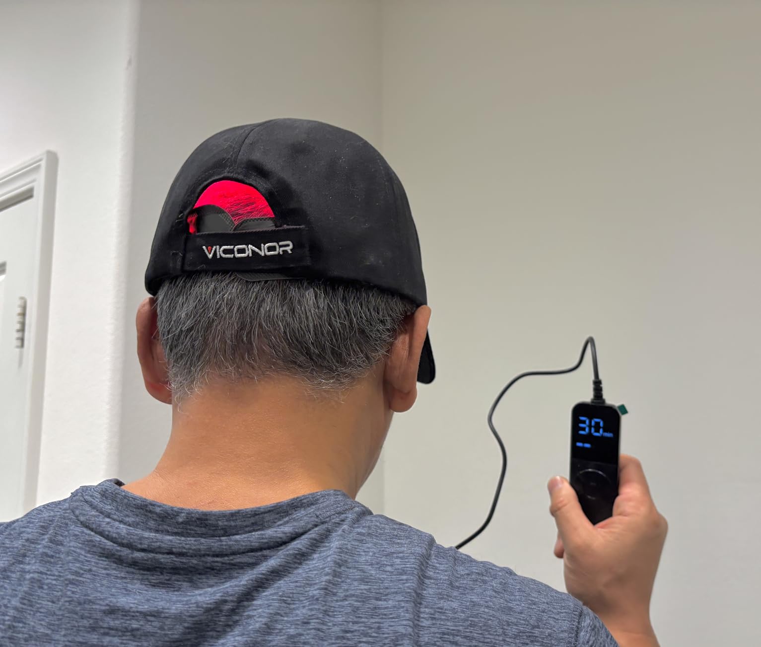 Laser Hair Growth Cap，Red Light theray for Hair, Deep Black Cap customer photo 2