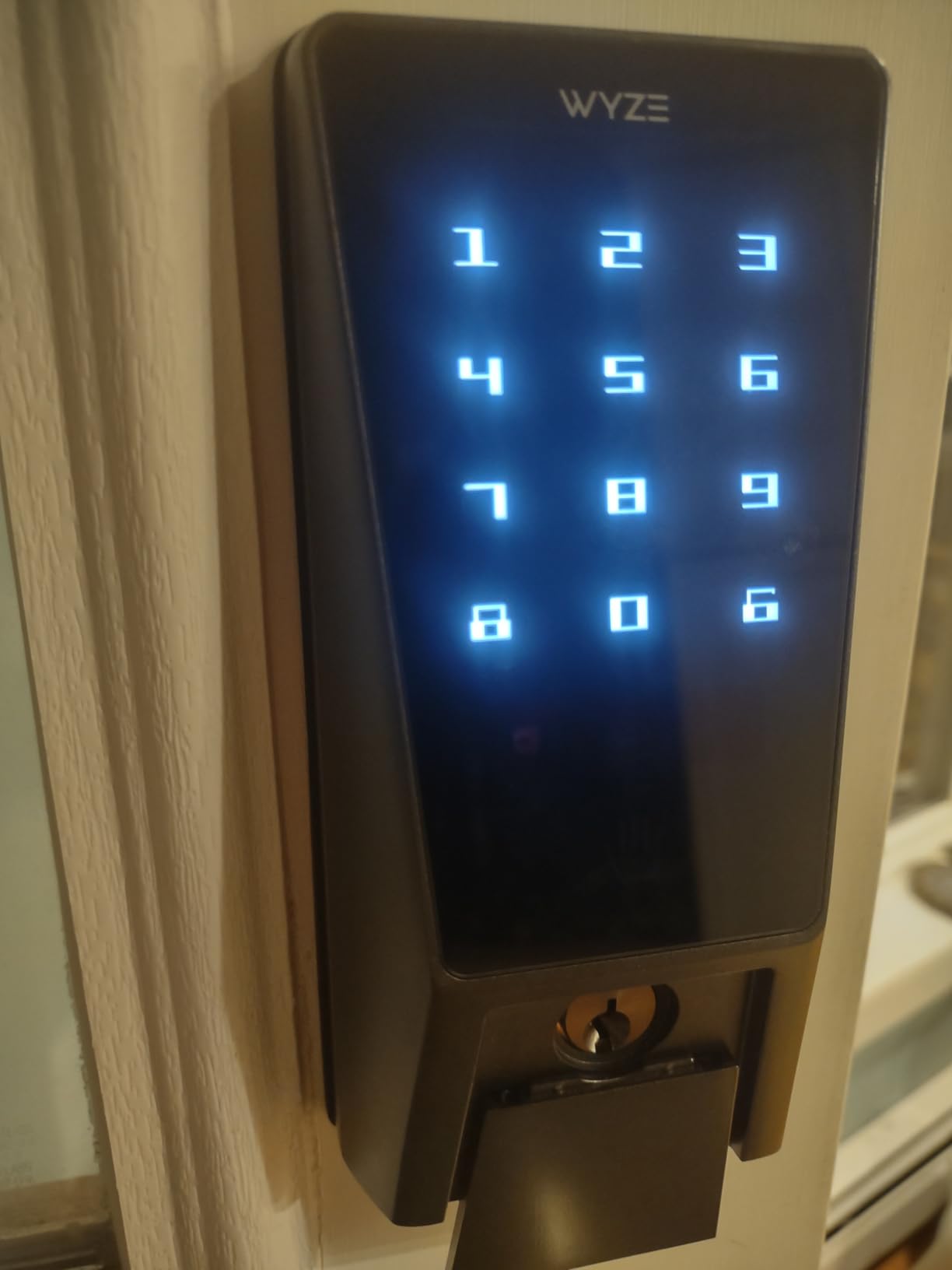 Wyze Palm Lock, Smart Door Lock with Palm Vein Recognition, Keyless Entry Smart Locks for Front Door, Keypad, Auto Lock, Dual Battery, Wi-Fi, Works with Alexa & Google, BHMA, IP53, Mechanical Key customer photo 1