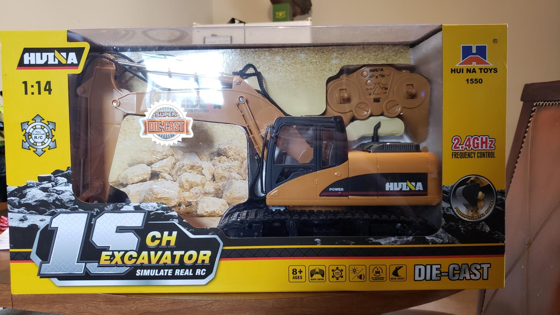 kolegend 1:14 RC Excavator 25 Channel 4 in 1 Construction Toys,Remote Control Vehicles Tractor Sandbox Toys Digger,with Metal Bucket,Drill Bit,Gripper & Wood Gripper RC Truck customer photo 2