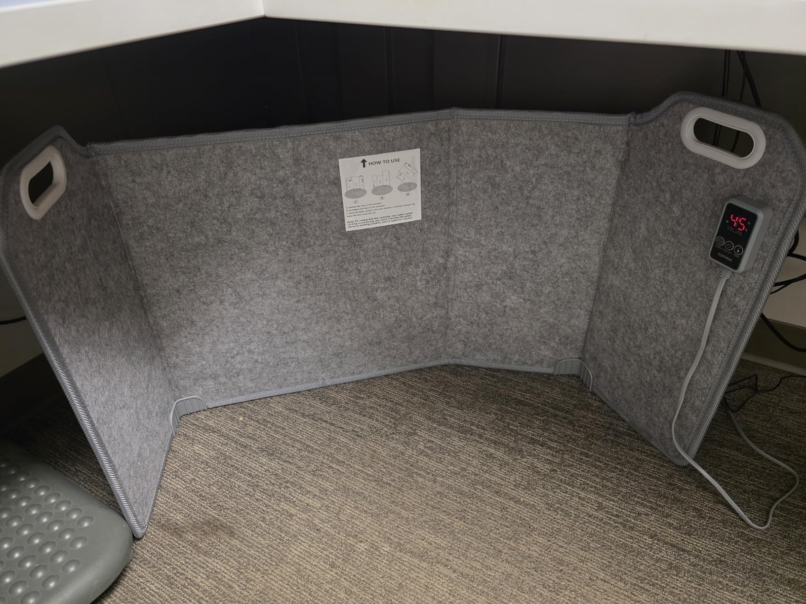Foldable Under Desk Heater with Blanket, 5-Fold Plus Size, 8 Levels High Temperature Version Leg Foot Warmer customer photo 1