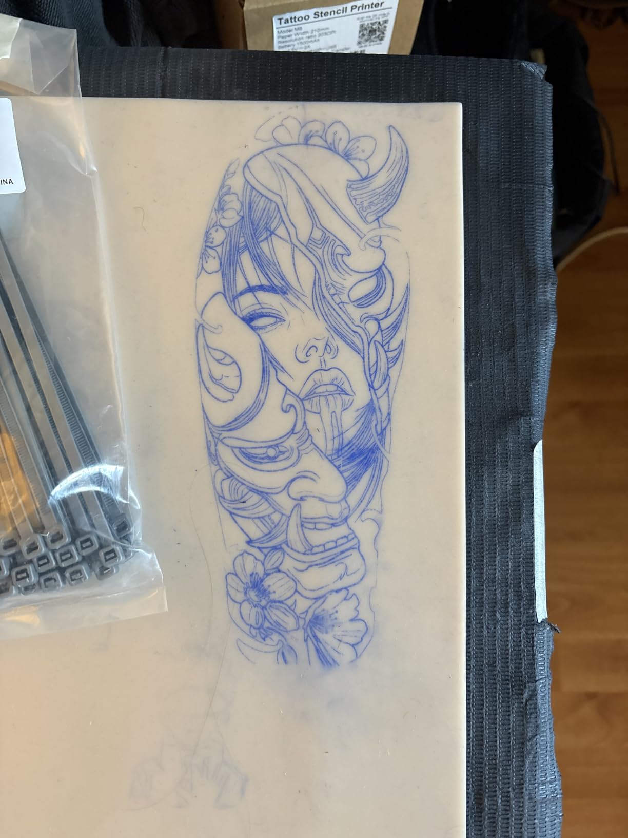 Wireless Tattoo Stencil Printer, Portable Bluetooth Thermal Tattoo Printer with App Custom-Size≤ A4, Print Realistic Portraits, 10 Transfer Papers, Works for Phone/Tablet/PC (Black) customer photo 1