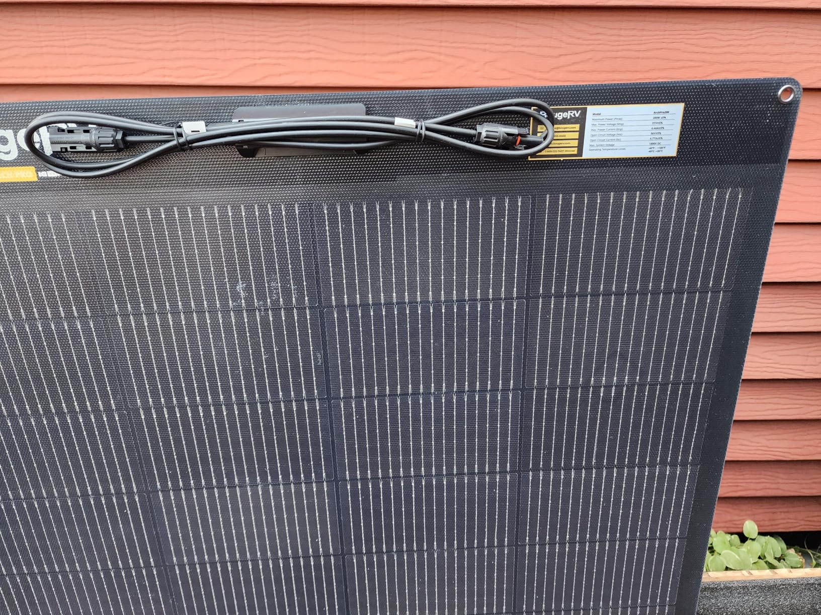 BougeRV Arch Pro 200 Watts Anti-Shading N-Type Fiberglass Flexible Solar Panel, Portable 24 Volts 16BB Mono Cell 25% High-Efficient, Compact for RV Camping Home Boat Marine Curve Surface Black customer photo 1