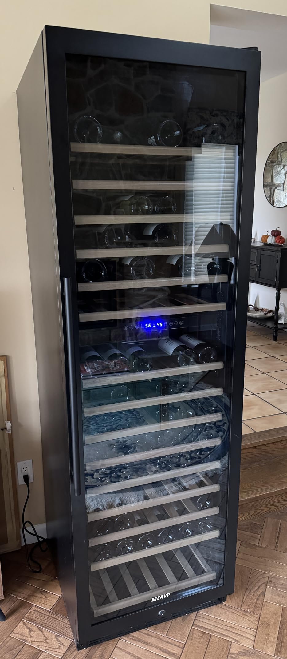 Large Wine Fridge, 200 Bottles Wine Fridge with Fast Cooling and Intelligent Temperature Memory, Wine Cooler Refrigerator Freestanding or Built-in, Tall Wine Refrigerator with Glass Door, Black customer photo 2