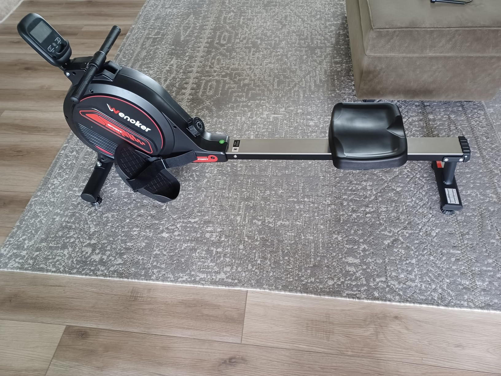 Rowing Machine, Wenoker Magnetic Rower Machine for Home, App Supported 350 LB Weight Capacity, Smooth Whisper Quiet with LCD Monitor Tablet Holder & Comfortable Seat Cushion, Compact and Saves Space customer photo 2