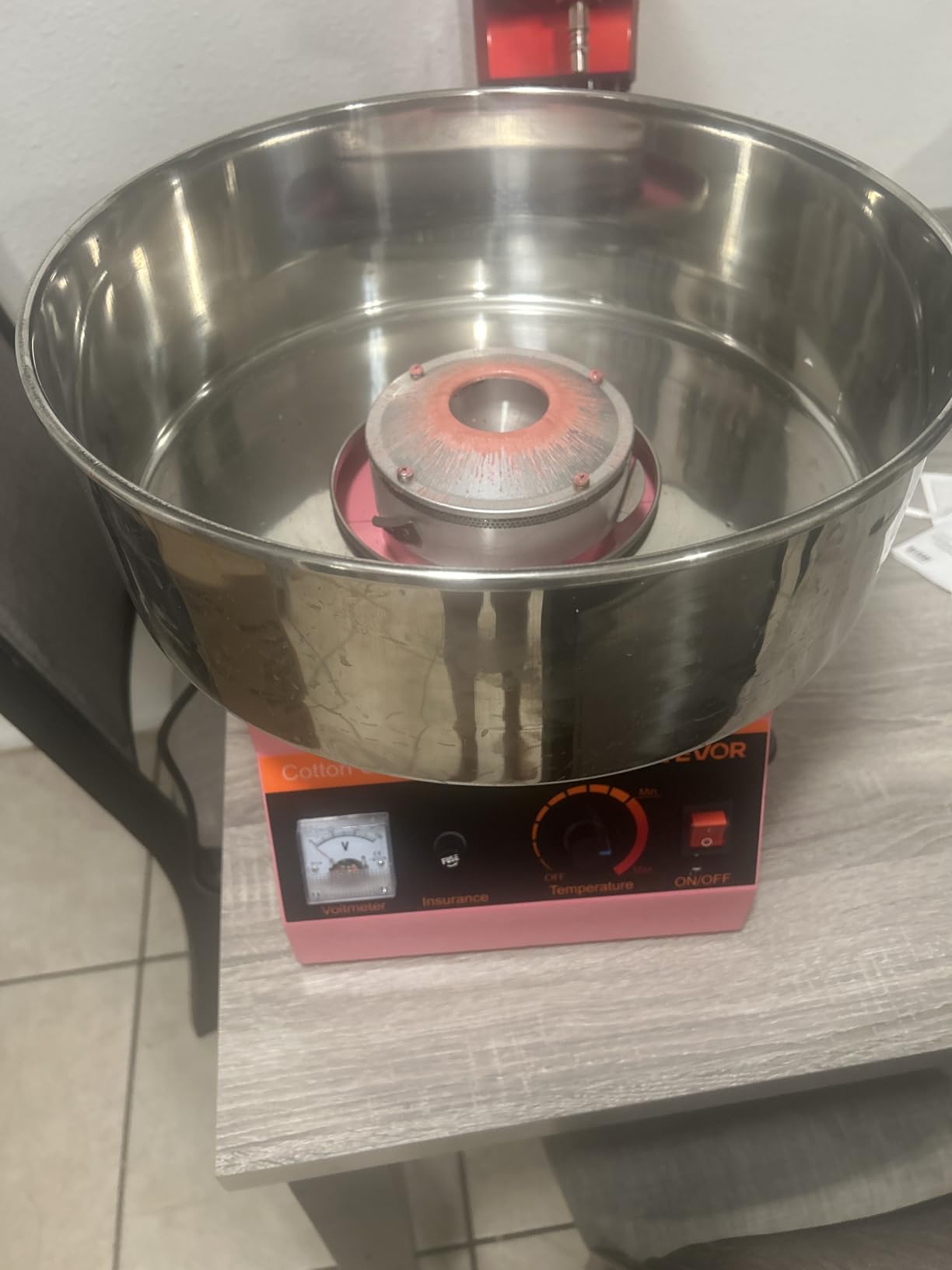 VEVOR Cotton Candy Machine Commercial, 1000W Electric Candy Floss Maker, Easy Use with 15 inch Stainless Steel Bowl and Sugar Scoop, Makes Hard Candy for Home Kids Birthday, Family Party, Blue customer photo 2