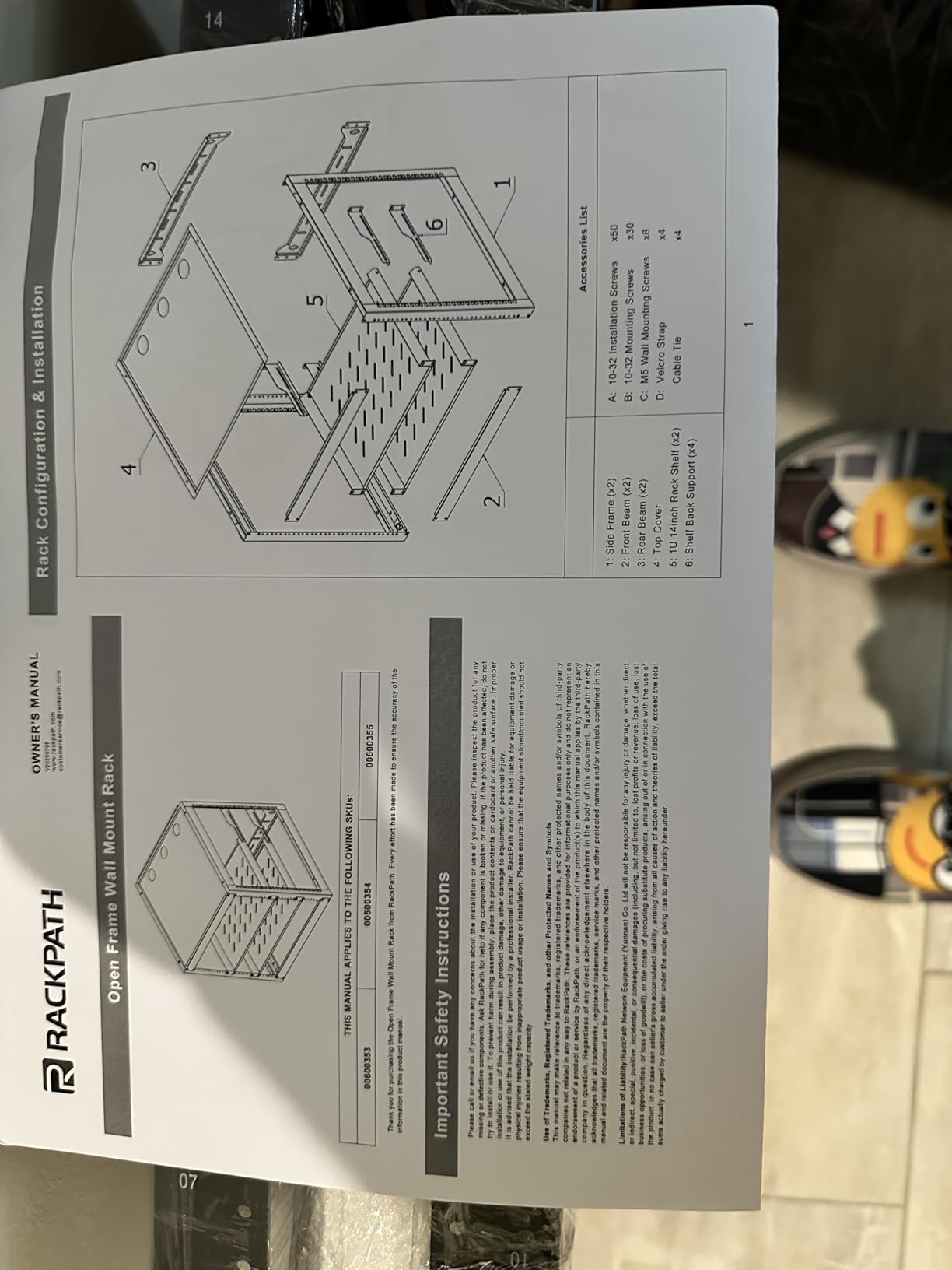 RackPath 12U Open Frame Network Rack with 2X 14in Vented 1U Shelves - Wall Mount/Floor Standing, Heavy Duty 150 lbs Capacity customer photo 1
