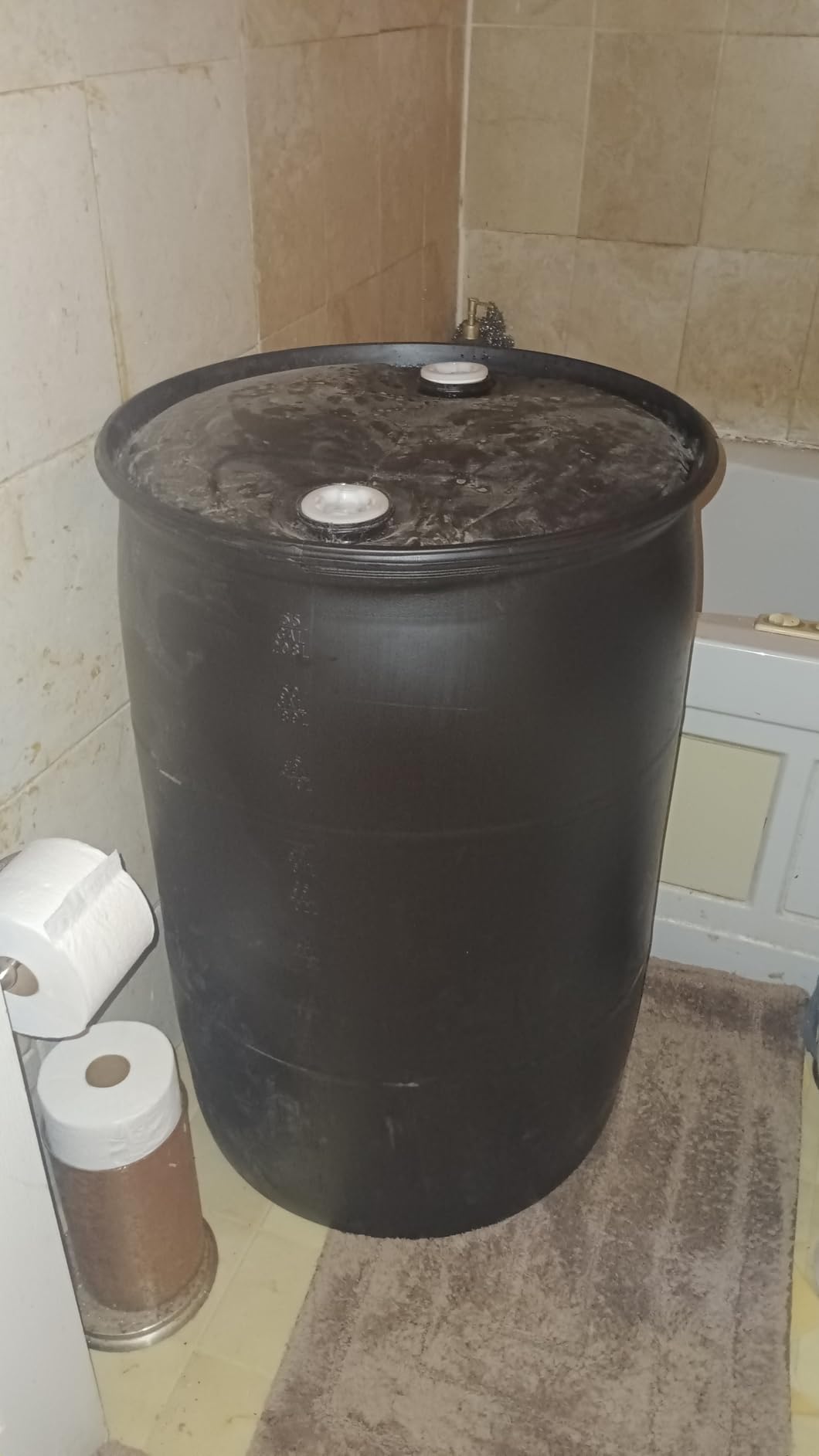 55-Gallon Water Storage Barrel, BPA Free, Emergency Water Supply - Eco Friendly - Made in USA (Blue) customer photo 1