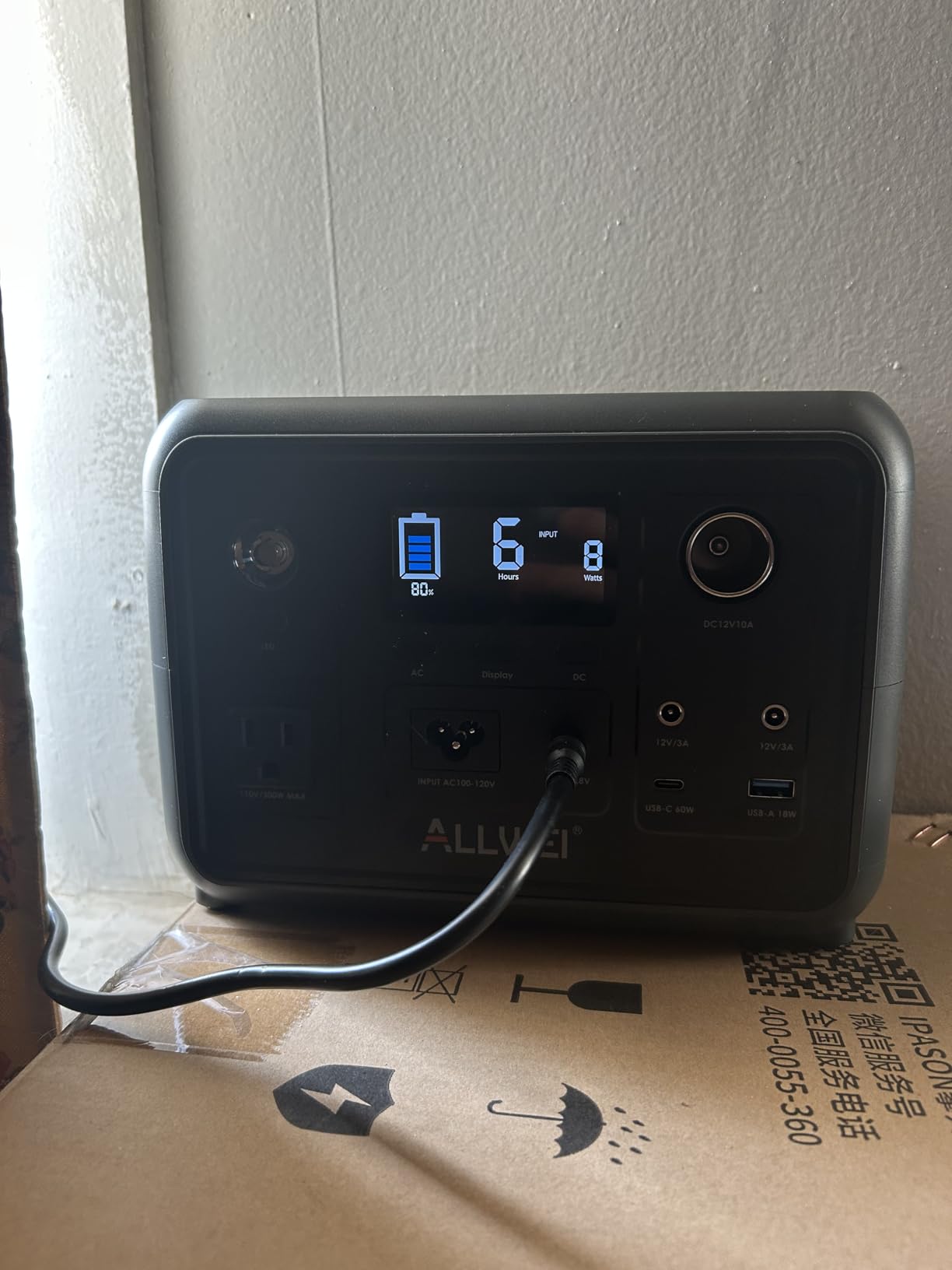 ALLWEI Portable Power Station 300W (Peak 600W) Upgraded, 256Wh LiFePO4 Battery Bank Solar-Generator with 6 Output Ports, Backup Power Supply for Camping Travel Blackout Home Use customer photo 2