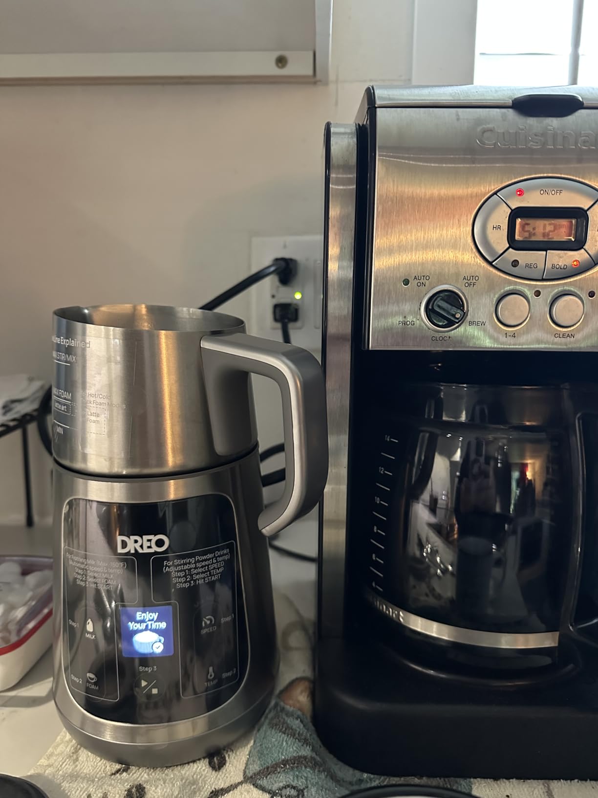 DREO Milk Frother, All-in-1 Electric Foam Maker for Coffee, 15oz/450ml Automatic Foam Frother for Latte Art-level Microfoam, 30+ Drinks, Easy to Clean, Dishwasher Safe, LED display customer photo 2