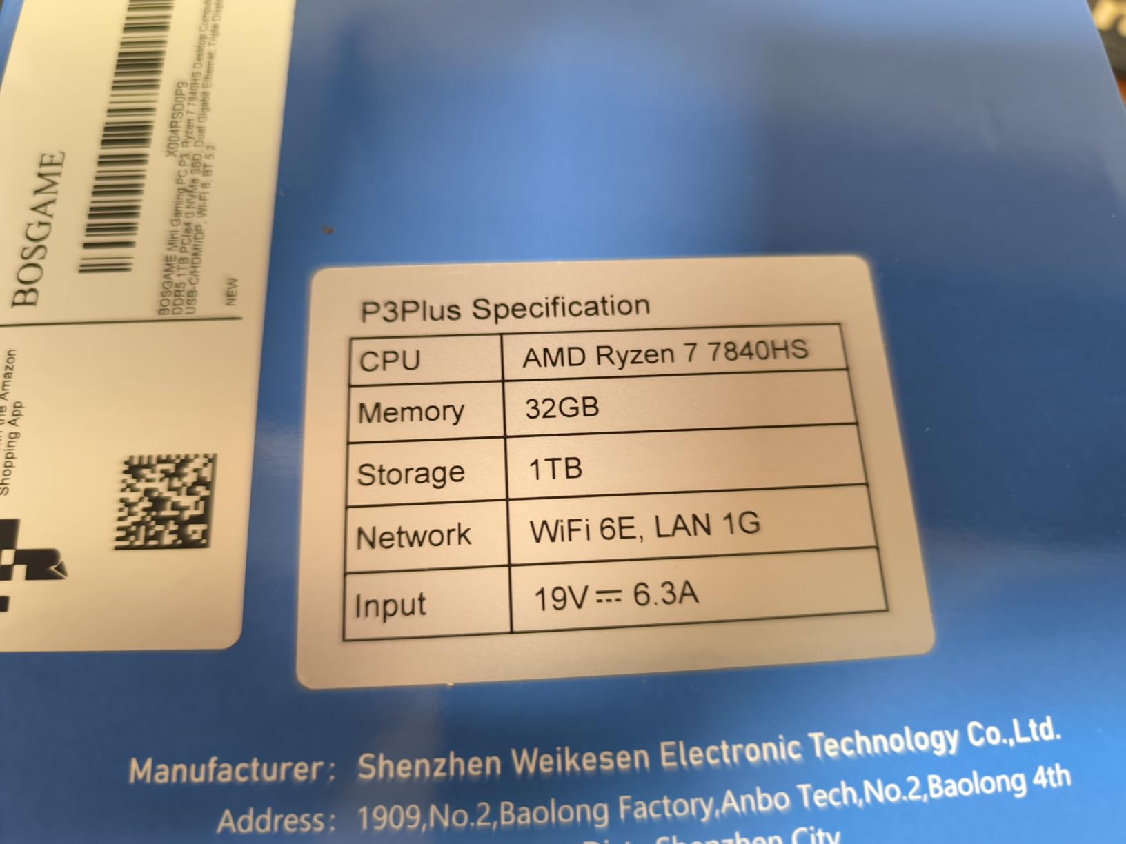 BOSGAME P3 Mini Gaming PC AMD Ryzen 7 7840HS | 32GB DDR5 RAM | 1TB PCIe 4.0 NVMe SSD | Dual Gigabit Ethernet | Triple Display (HDMI/DP/USB-C) | AX210 Wi-Fi 6E | BT 5.2 | Compact Desktop Computer customer photo 1