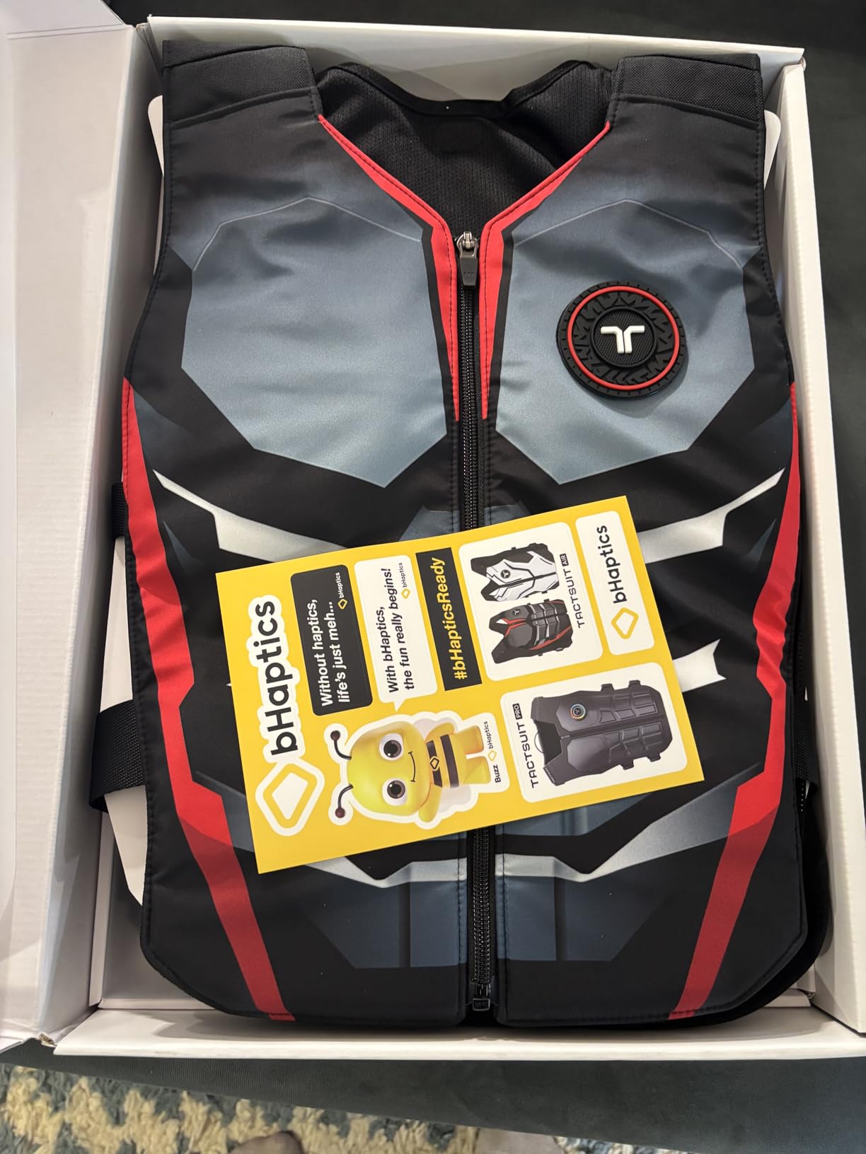 bHaptics Starter Bundle Onyx - TactSuit Air Onyx with TactSuit Sleeve Bundle for Complete Immersive VR, PC, Flatscreen, Sim Racing Experience customer photo 2