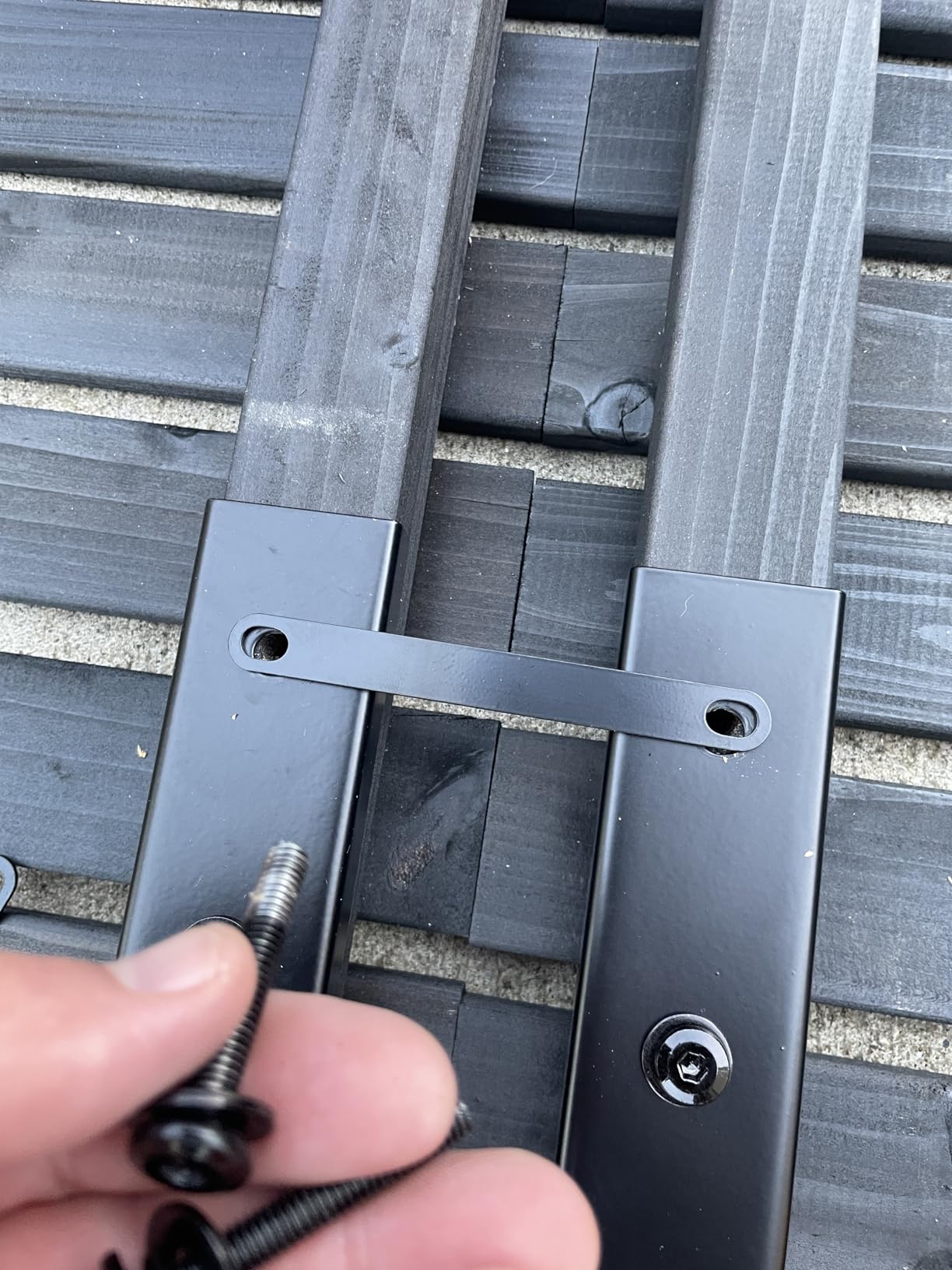 6ft H x 3.1ft W (1 Panel) No Dig Enclo Aspen Charcoal Wood Privacy Screen, Decorative Patio Privacy Screen, Great to Hide Trash Cans, Outdoor Privacy Fence Panel, Air Conditioner Fence, EC18042 customer photo 2