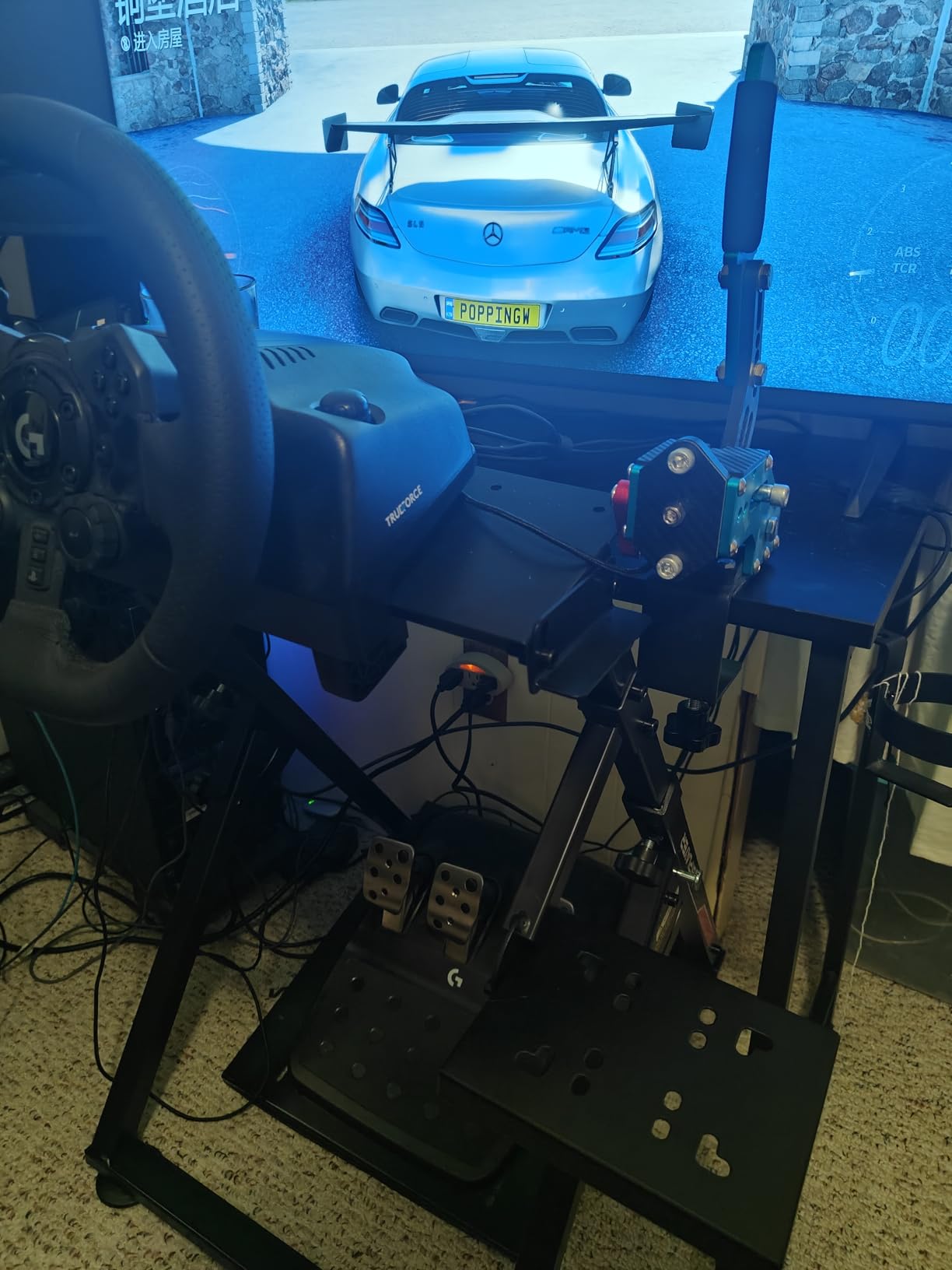 GTPLAYER Flight Racing Simulation Stand Foldable Gaming Stand Compatible with Logitech/Thrustmaster/PXN Gaming Devices Adjustable Stable Simulator Cockpit Stand customer photo 2