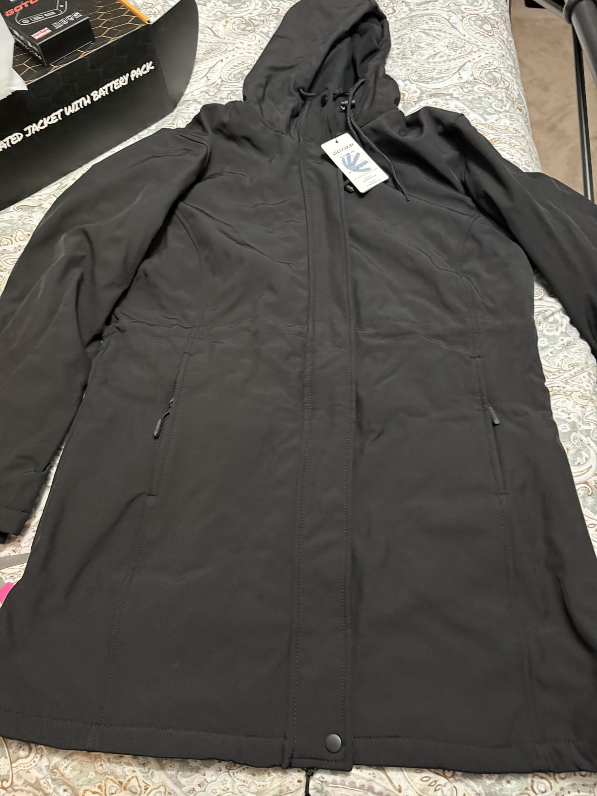 GOTOBI Graphene Heated Jackets for Women with 12V 18400mAh Battery Pack, Hood Fleece Lined Windproof Waterproof Coat customer photo 2