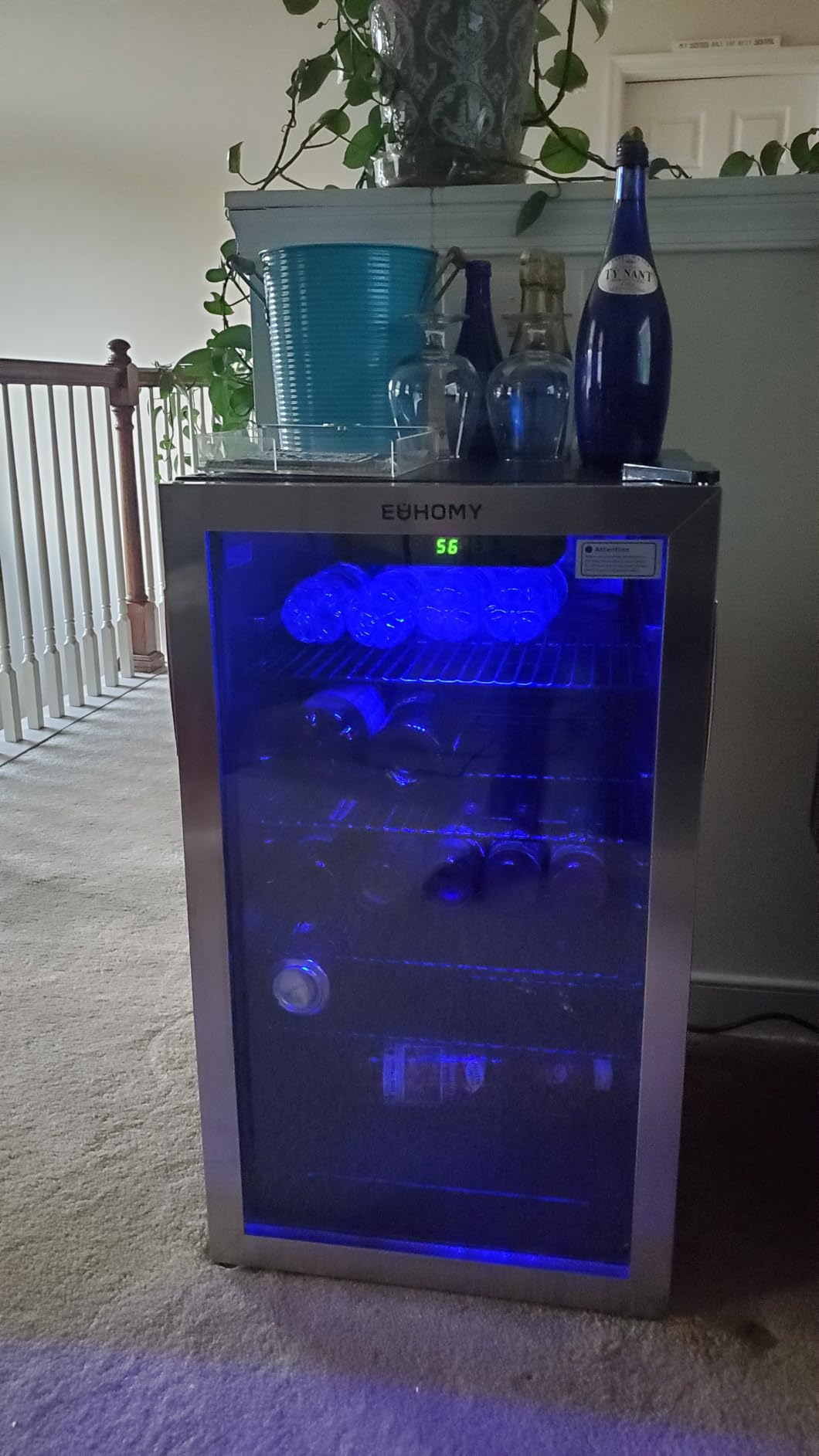 EUHOMY 25 bottle Wine Cooler Refrigerator, Freestanding Compressor Wine Fridge with Adjustable Temperature and Digital Control, Mini Fridge with Glass Door for Red White Wine, Beer, Silver customer photo 1