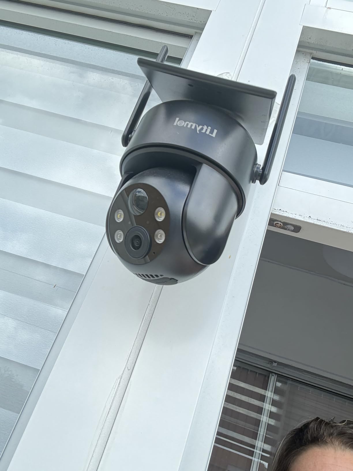 2K 360° View Security Cameras Wireless Outdoor, Solar Cameras for Home Security, Color/IR Illumination Night Vision, AI Detection, 2-Way Audio, Siren Alarm, SD/Cloud Storage, 2.4g WiFi customer photo 2