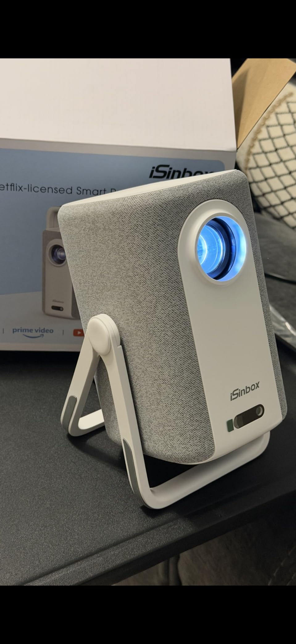 [Short Throw/1200ANSI/Built in Apps] 4K Outdoor Projector with WiFi and Bluetooth, Auto Focus Projector with Dual-Mode Stand, Smart Portable Proyector with Netflix/YouTube/PrimeVideo & Dolby customer photo 1