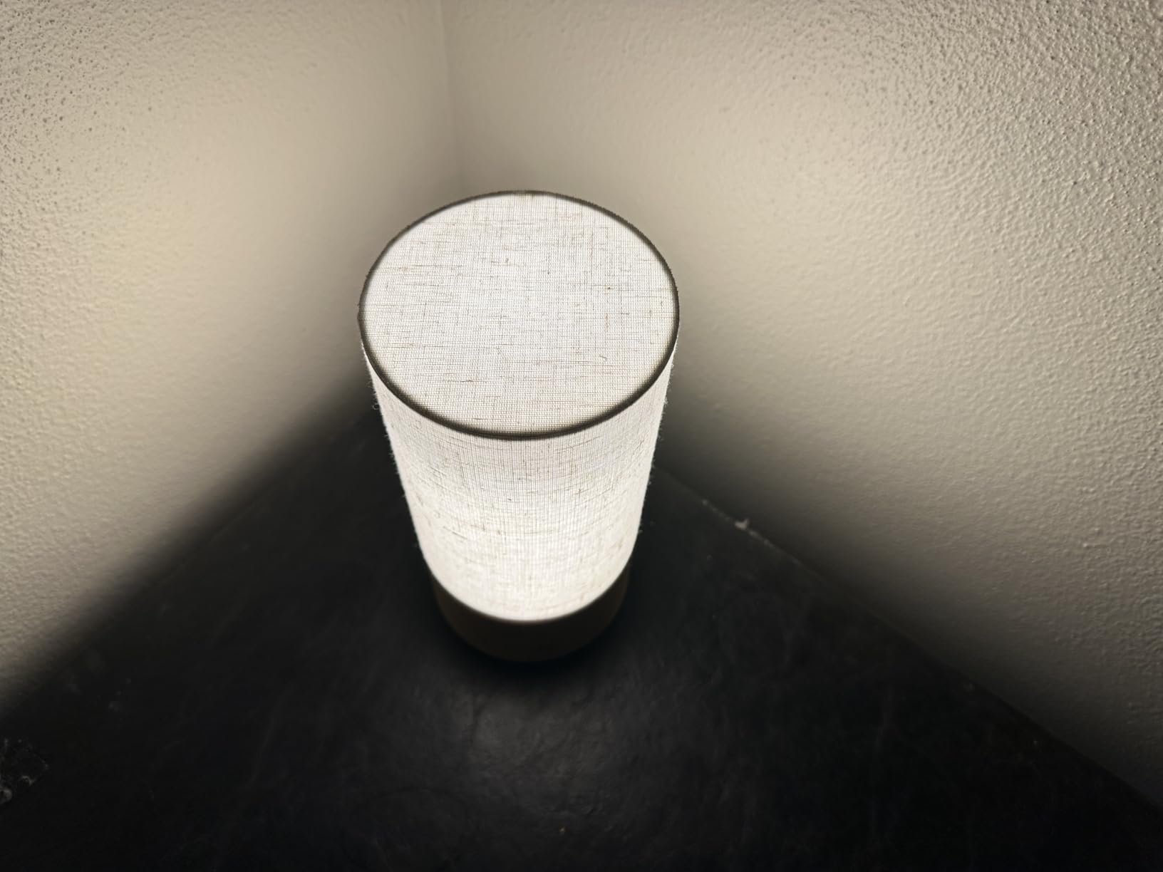 Caromolly Light Therapy Lamp, Happy Lamp 10,000 LUX UV Free with 3 Color Temperature & 5 Brightness Level, Full Spectrum Light Wood Base Round Flaxen Fabric Shade for Home, Office, 4