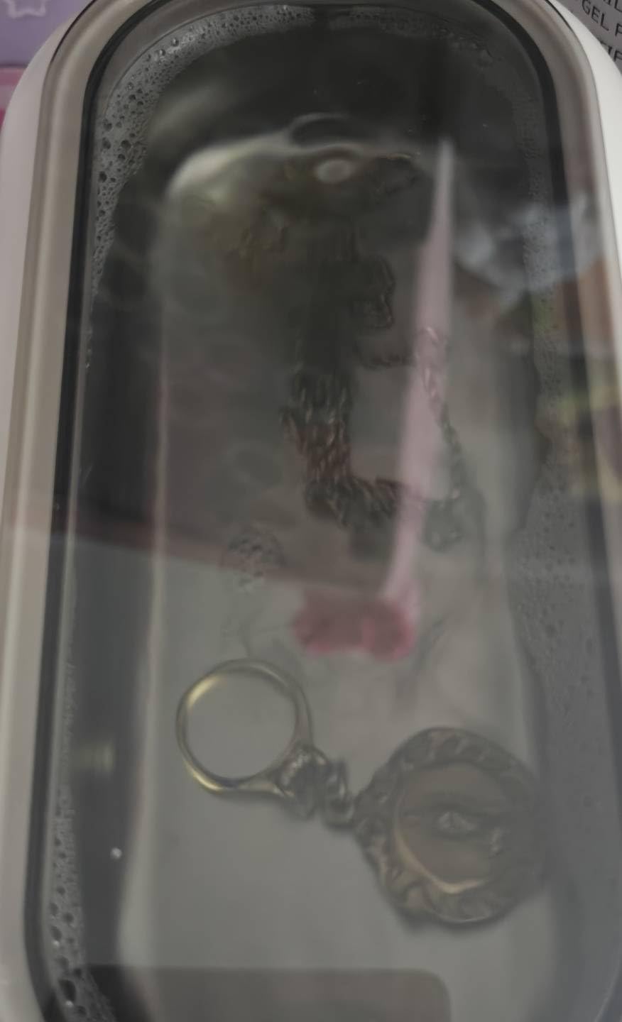 Ultrasonic Jewelry Cleaner, 48KHz Ultrasonic Cleaner Machine with 20oz 304 Stainless Steel Tank, Dual Modes & LED Display - for Jewelry, Eyeglasses, Watches, Dentures, Retainers & More-Black customer photo 2