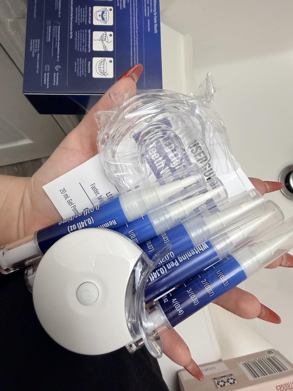 Teeth Whitening Kit - 3 Teeth Whitening Pens + 2 Desensitizing Pens - LED Light - 35% Carbamide Peroxide customer photo 2