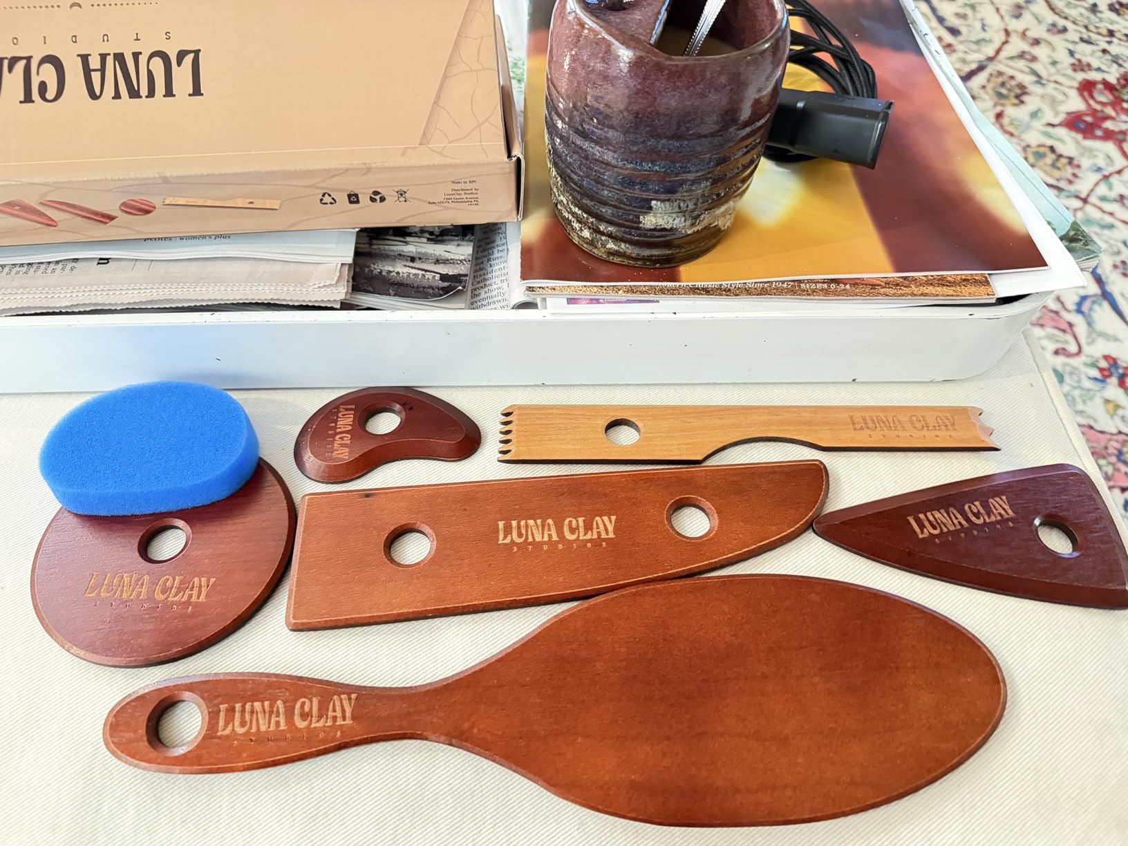 Luna Clay Studios Pottery Ribs 6 Pack - Large Shaping and Trimming Rib Set, Kiln-Dried Cherry Wood Ceramic Tools with Paddle, Round Disc and Serrated Comb for Wheel Throwing customer photo 1