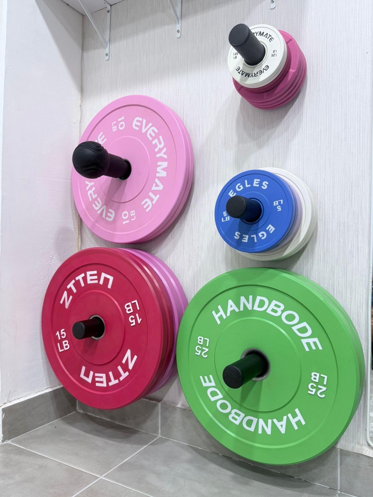 2-Inch Weight Plates High Bounce, Olympic Bumper Plate Set 45/100/160/190/260/300lb, Colored Weight Plates Set for Home Gym, Barbell Weights Rubber Strength Training Plate for Weight Lifting customer photo 1