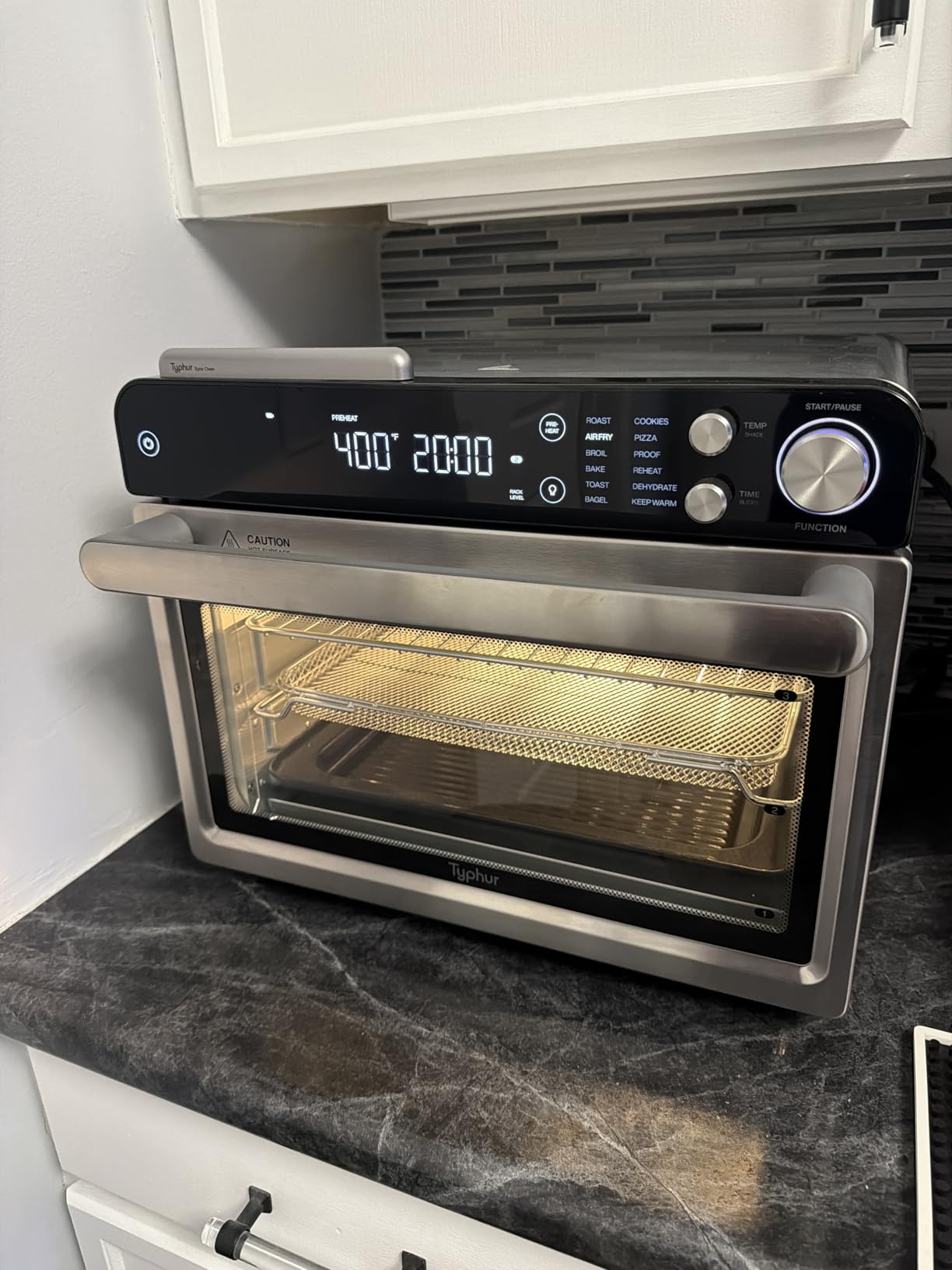 Typhur Sync Oven with Smart AI Wireless Meat Thermometer Probe, 12-in-1 Countertop Air Fryer Toaster Oven Combo, 360° Turbo Convection, Dehydrator, Recipe & 5 Accessories, Large 27QT, Stainless Steel customer photo 1