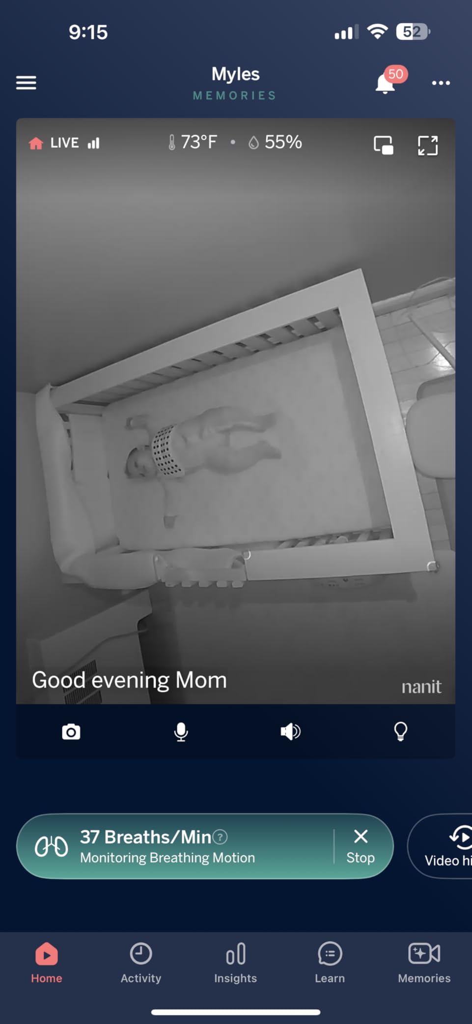 Nanit Nursery Bundle Smart Baby Monitor with Floor Stand - 1080p HD Wi-Fi Camera, Sensor-Free Breathing Monitoring, Sleep Tracking, Two-Way Audio, Night Vision customer photo 2