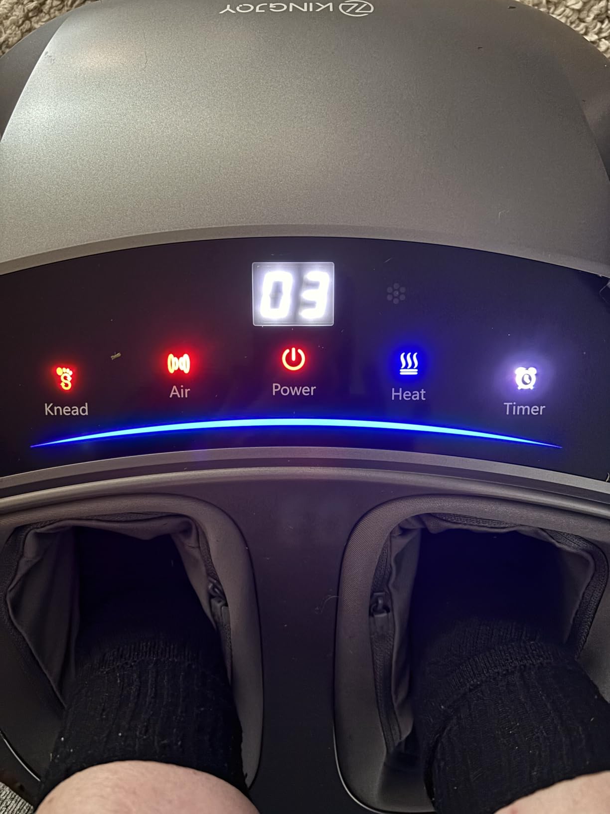 KINGJOY Foot Massager with Heat for Neuropathy, [2026 Upgraded], Deep Kneading Shiatsu Foot Massager for Plantar Fasciitis, Fits Up to Men Size 14, Gifts for Women Mom Men Dad Seniors customer photo 1