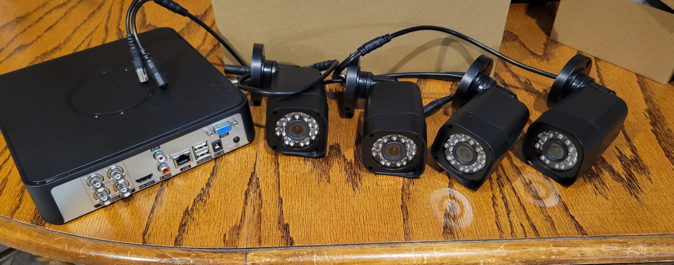 4CH 1080P Wired Security Camera System, AIWIXEN CCTV DVR with 512GB Hard Drive, 4 x Home Surveillance IP68 Waterproof Security Cameras with Human Vehicle Detection, Remote Access, 24-7 Recording customer photo 2