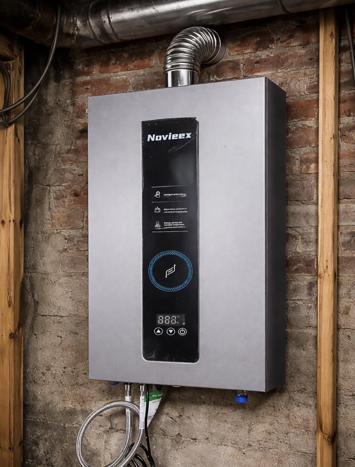 Tankless Water Heater, Novieex On Demand Water Heater Natural Gas, Up to 4.3 GPM, 100,000 BTU Instant Hot Water Heater with LED Display, Indoor Installation, 2-4 Point Use for Family Bathroom Kitchen customer photo 1