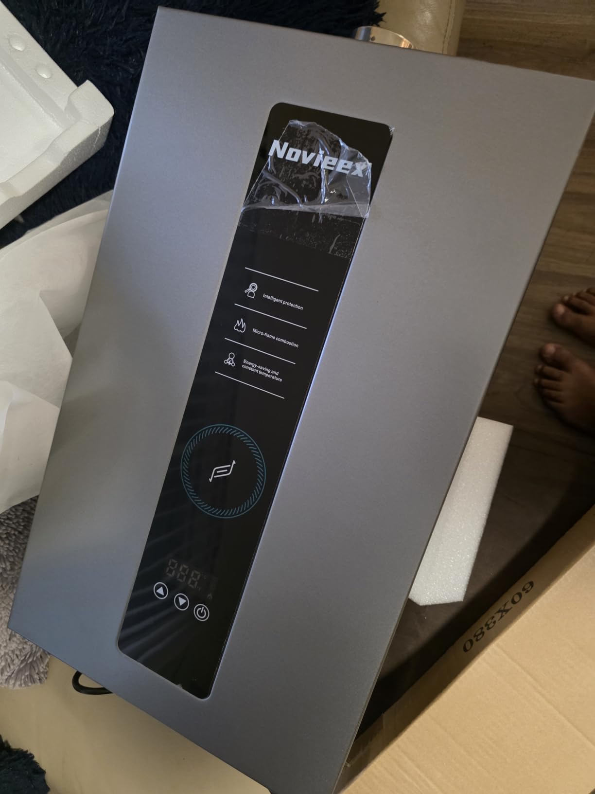 Tankless Water Heater, Novieex On Demand Water Heater Natural Gas, Up to 4.3 GPM, 100,000 BTU Instant Hot Water Heater with LED Display, Indoor Installation, 2-4 Point Use for Family Bathroom Kitchen customer photo 2