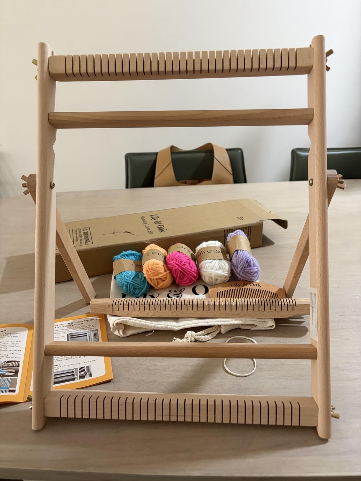 Lily & Oak Weaving Loom for Adults & Kids - Weaving Loom Kit | Beginner-Friendly Table Loom & Lap Loom with Yarn, Tools & Instructions | Wooden Loom for Multicraft Projects (15.8 x 11.8 inches) customer photo 1