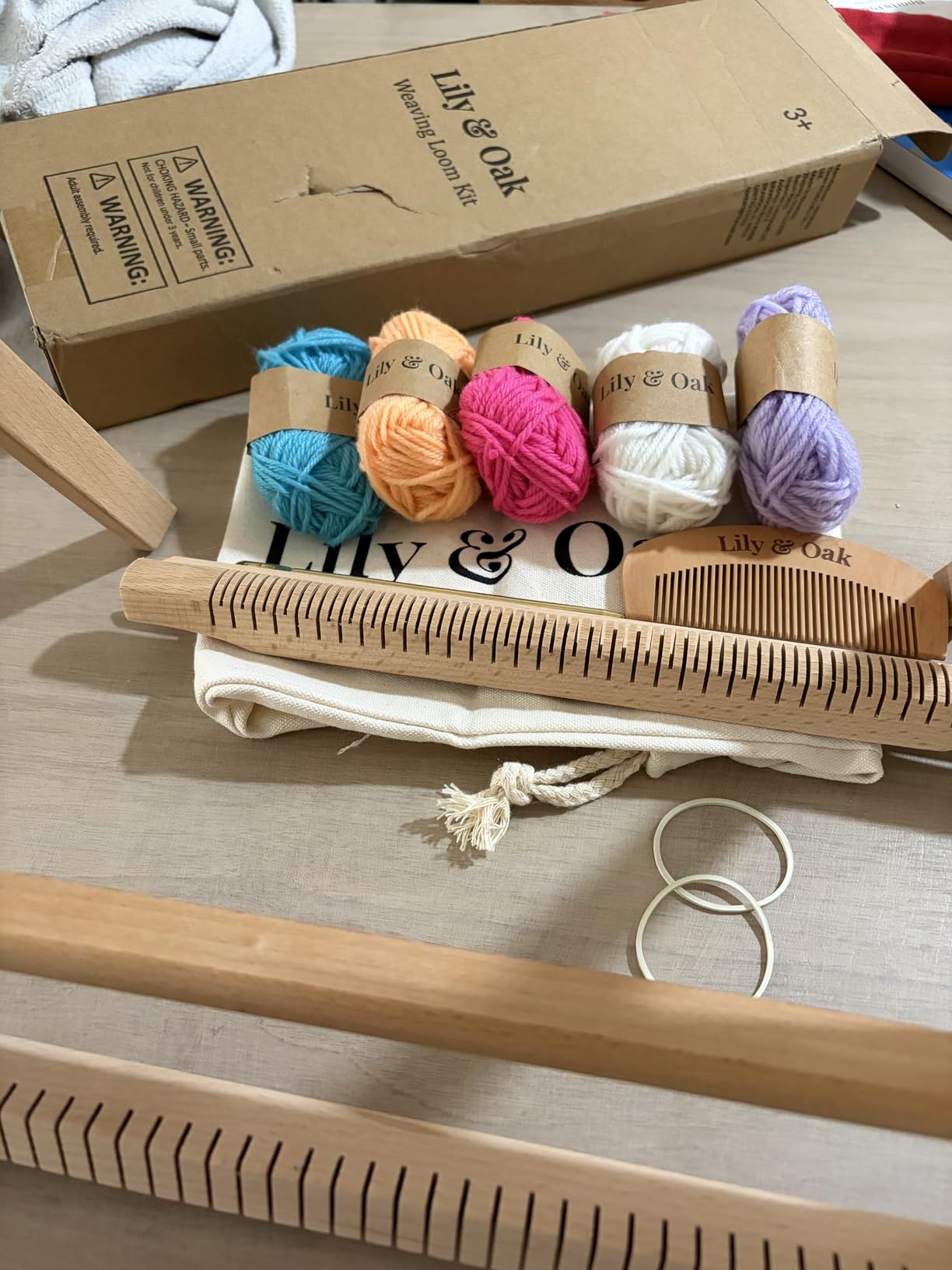 Lily & Oak Weaving Loom for Adults & Kids - Weaving Loom Kit | Beginner-Friendly Table Loom & Lap Loom with Yarn, Tools & Instructions | Wooden Loom for Multicraft Projects (15.8 x 11.8 inches) customer photo 2