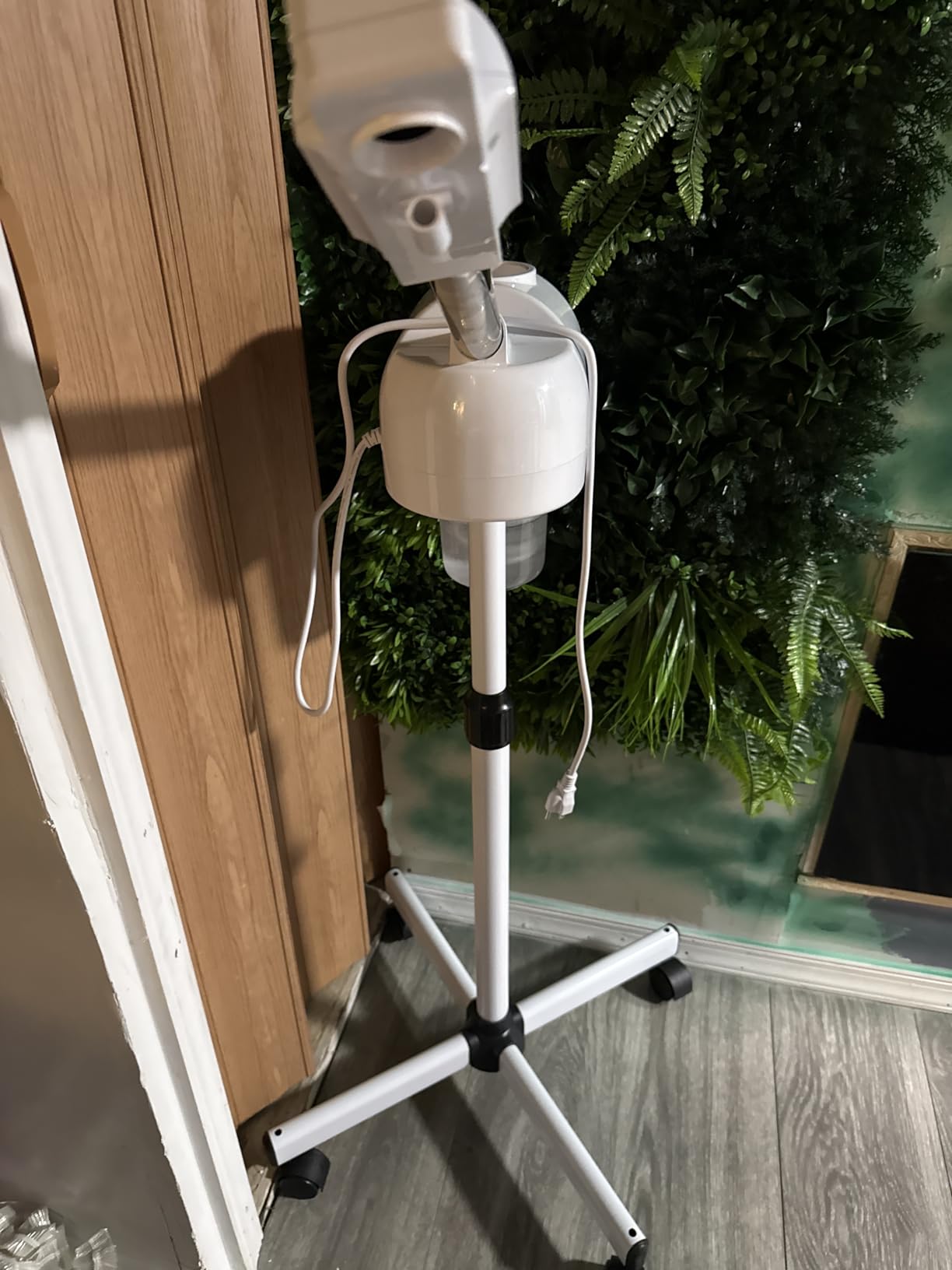 TASALON Professional Facial Steamer, Hot Mist Spray, Vaporizador Facial Steamer for Esthetician, Height Adjustable, SPA at Home, White customer photo 1