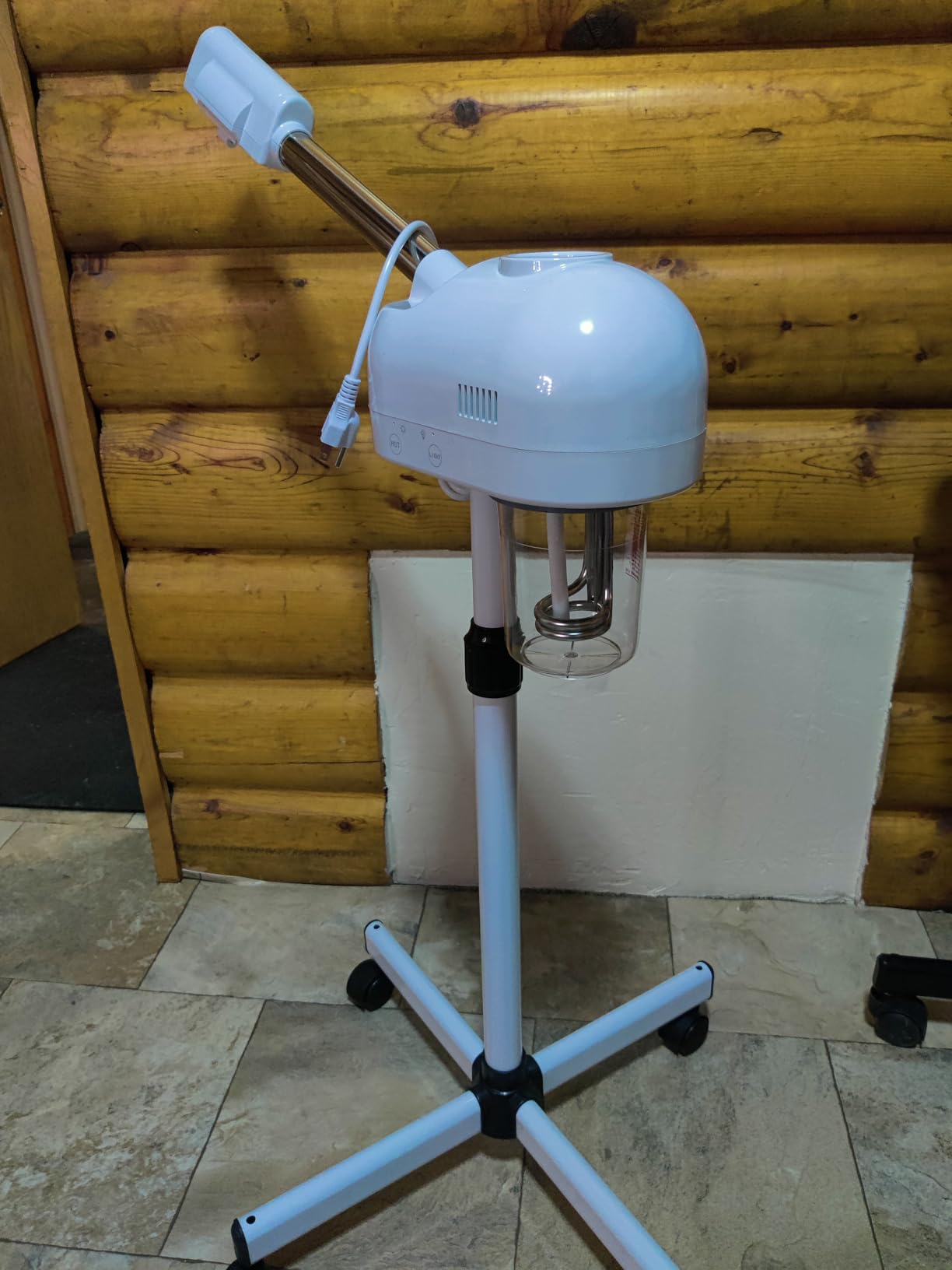 TASALON Professional Facial Steamer, Hot Mist Spray, Vaporizador Facial Steamer for Esthetician, Height Adjustable, SPA at Home, White customer photo 2