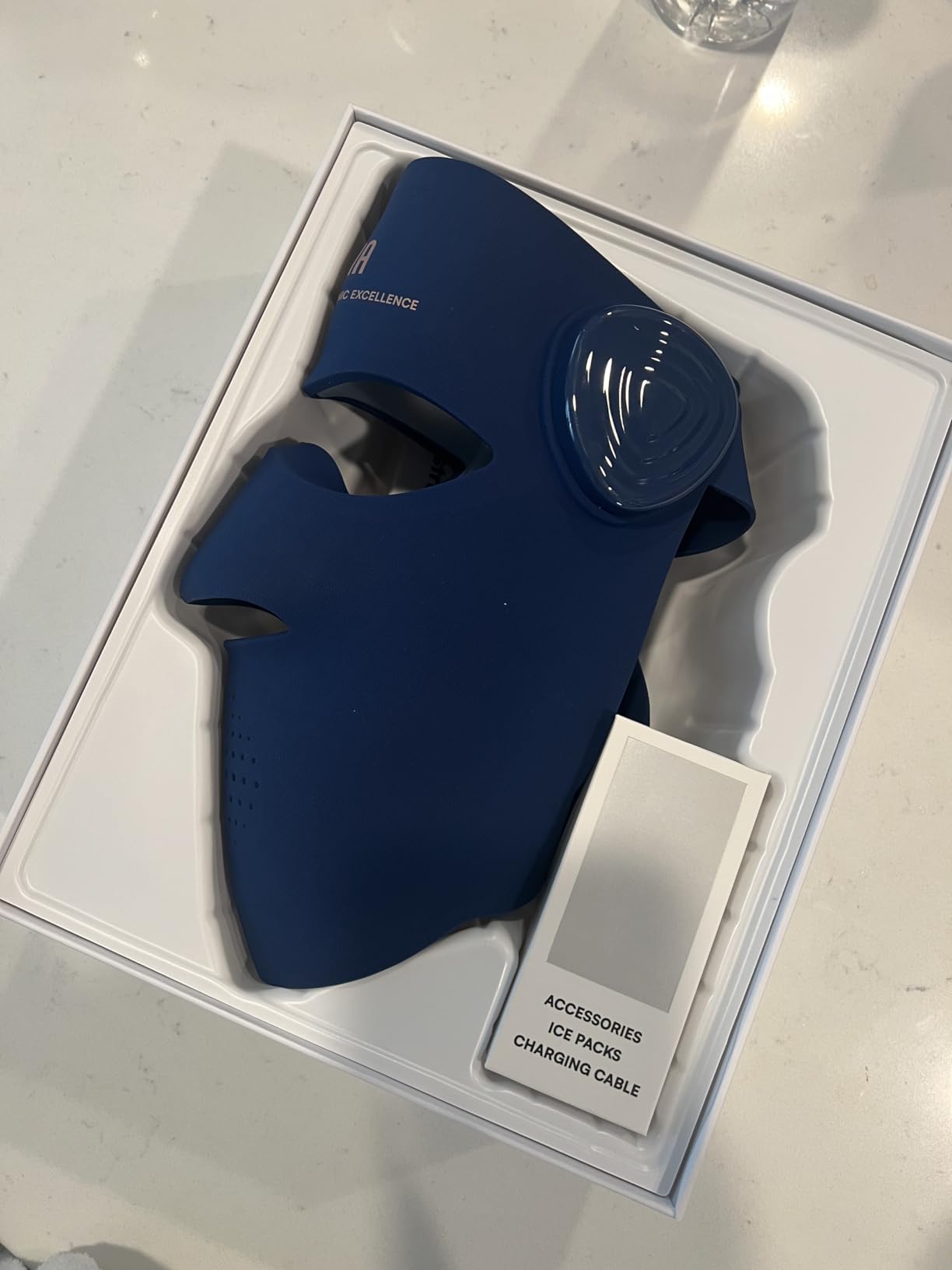 INIA Glow 4D Wireless Red Light Therapy Mask for face - Dual NIR, 320 LEDs, 4 Modes, Under-Eye Cooling, Cordless & Rechargeable LED Face Mask for Home & Travel, Skincare Gifts for Women Mom Wife, Blue customer photo 1