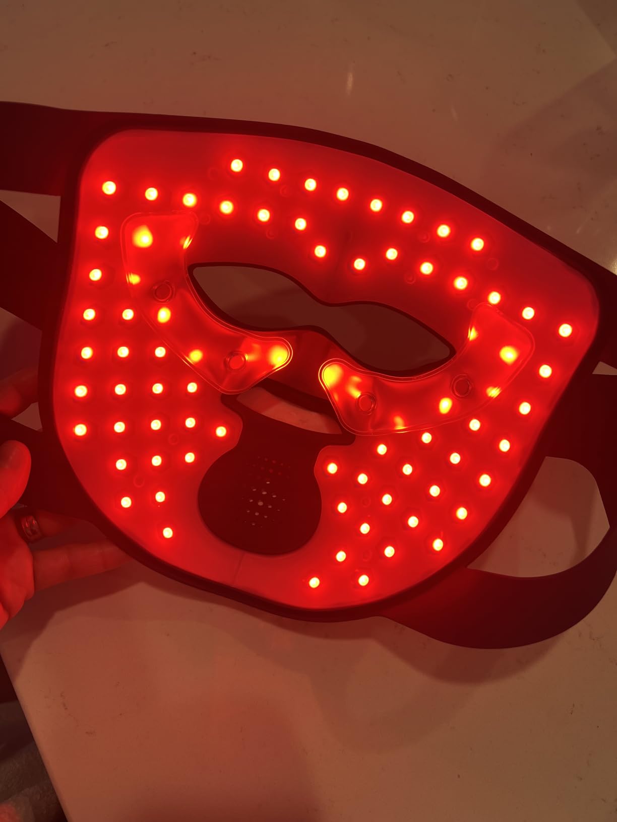 INIA Glow 4D Wireless Red Light Therapy Mask for face - Dual NIR, 320 LEDs, 4 Modes, Under-Eye Cooling, Cordless & Rechargeable LED Face Mask for Home & Travel, Skincare Gifts for Women Mom Wife, Blue customer photo 2